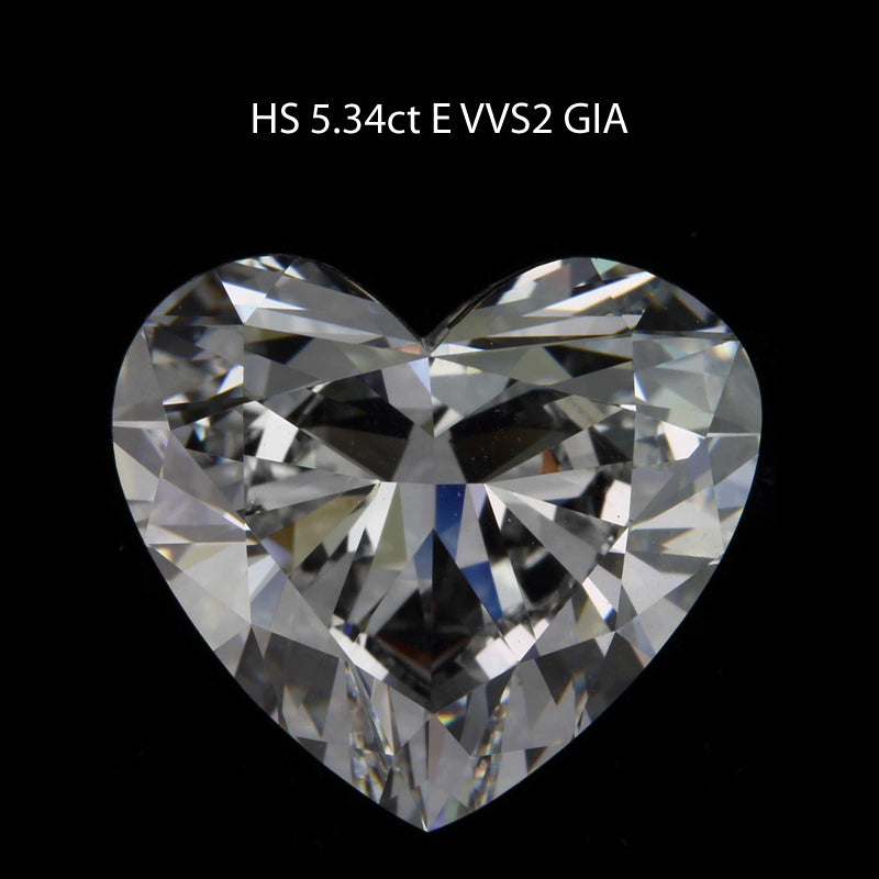 5.34 ct. Heart Shape Diamond E VVS2 None GIA