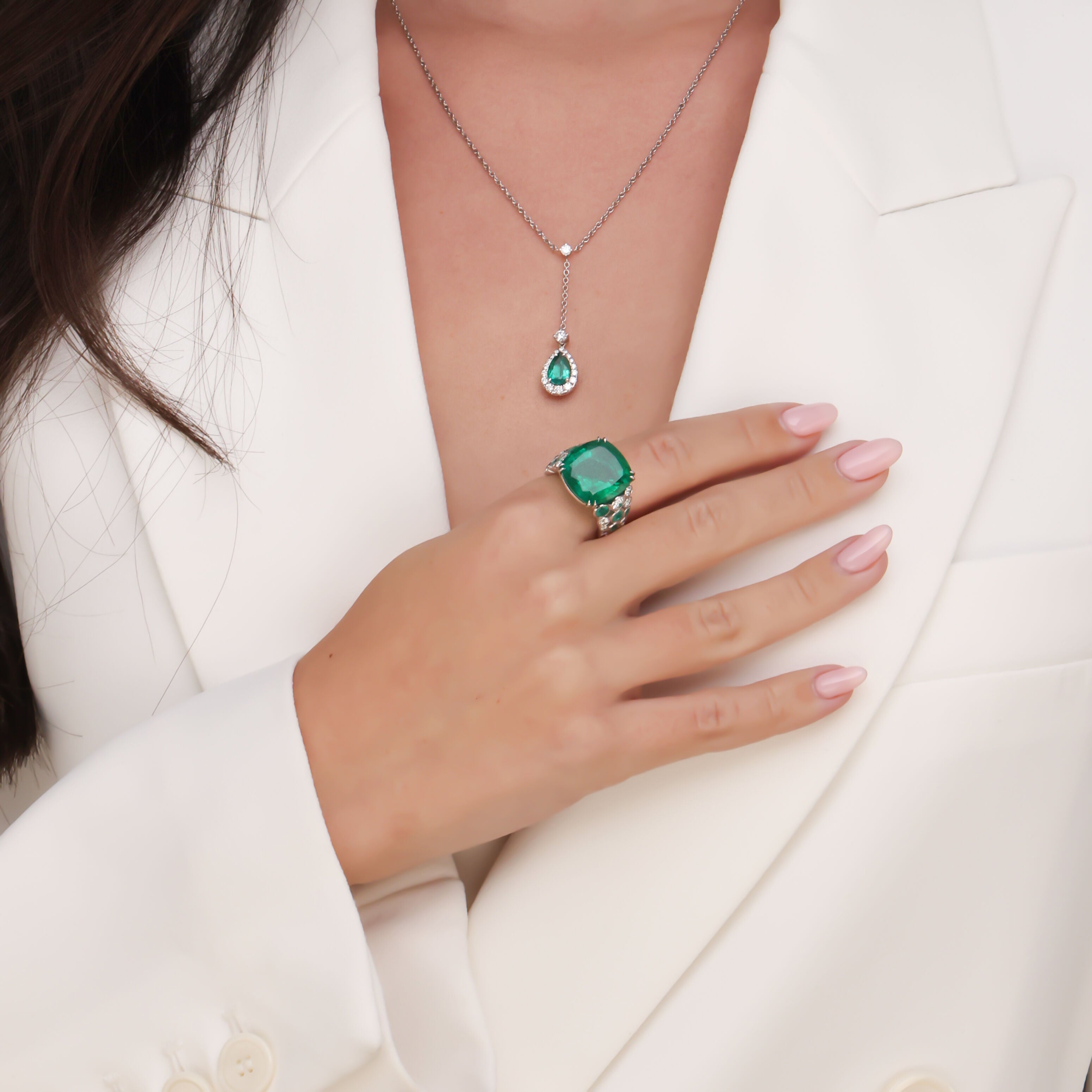 Emerald Pear Shape Pendant - 1.20ct TW