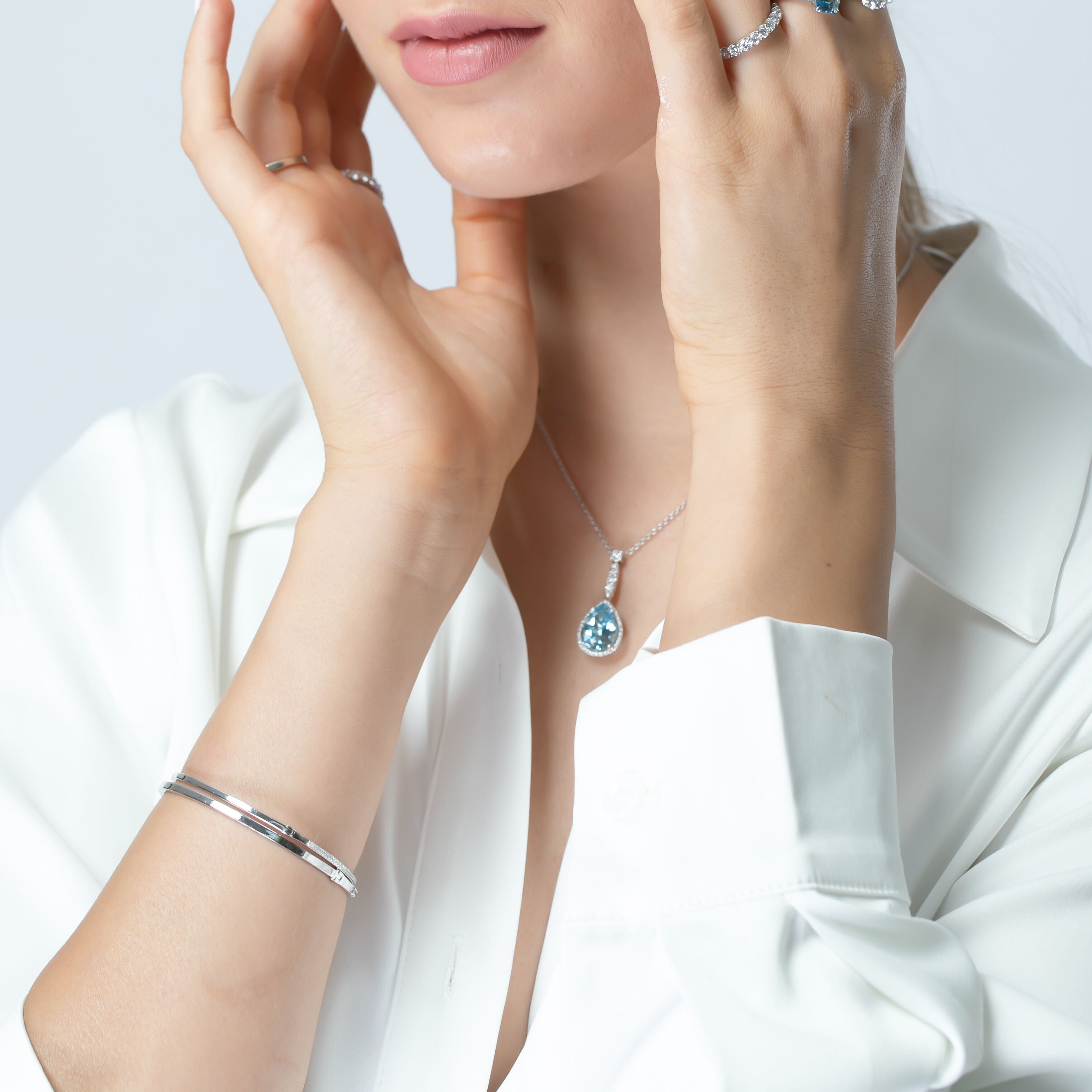 Aquamarine Pear Shape Pendant - 4.98ct TW