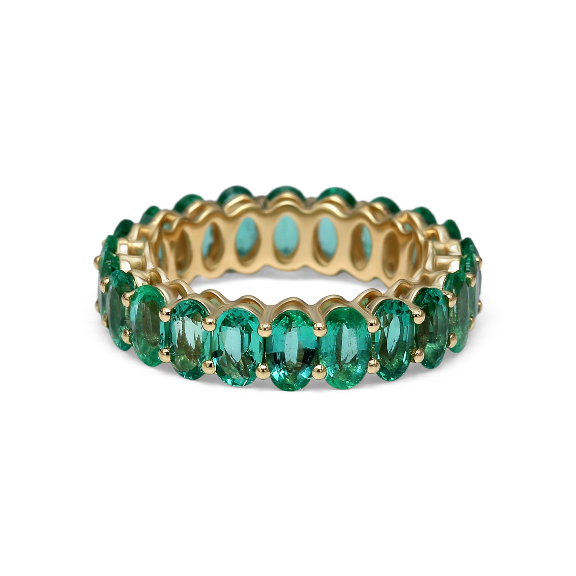 Oval-Cut Emerald Eternity Ring - 4.65ct TW