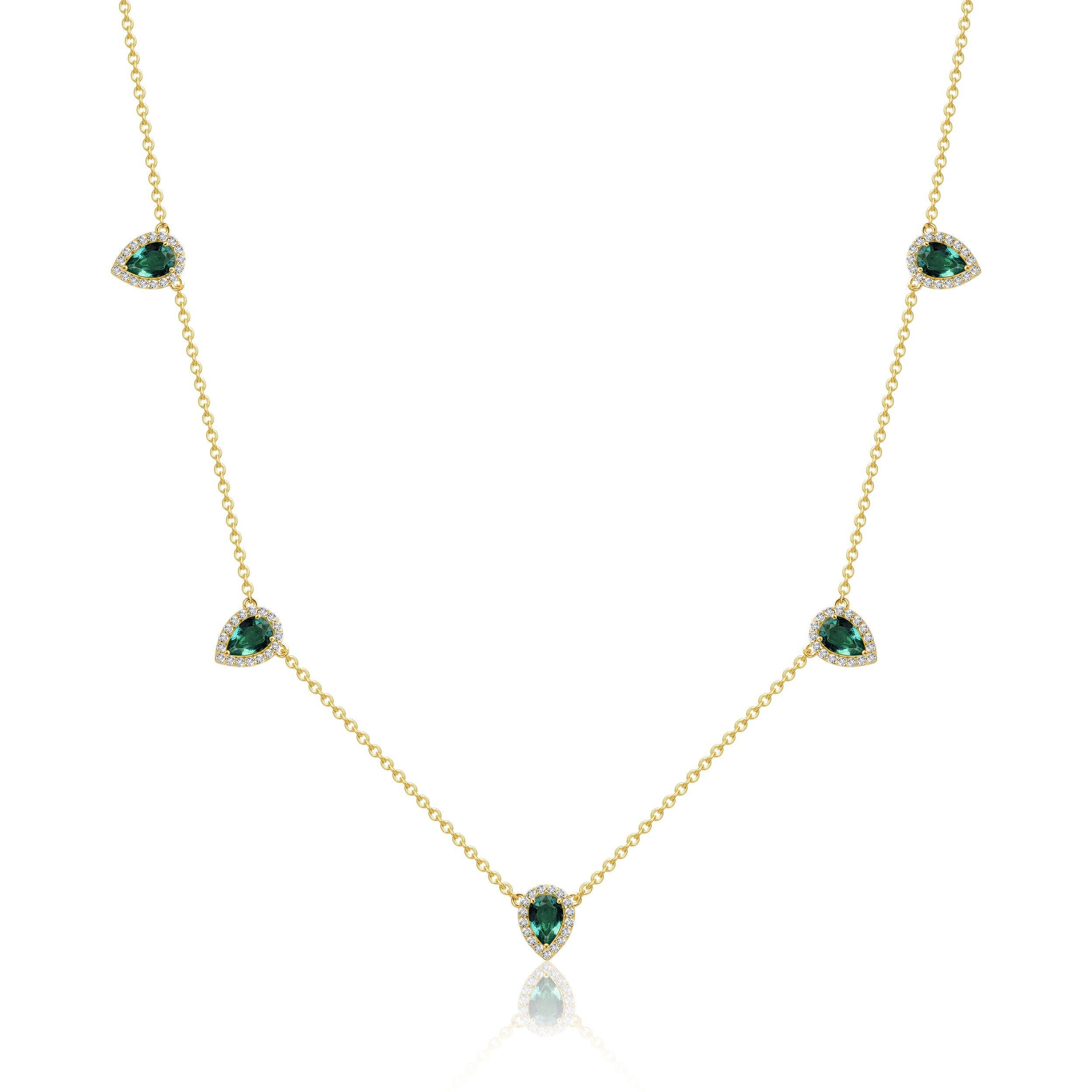 Emerald Pear Shape Necklace - 2.12ct TW
