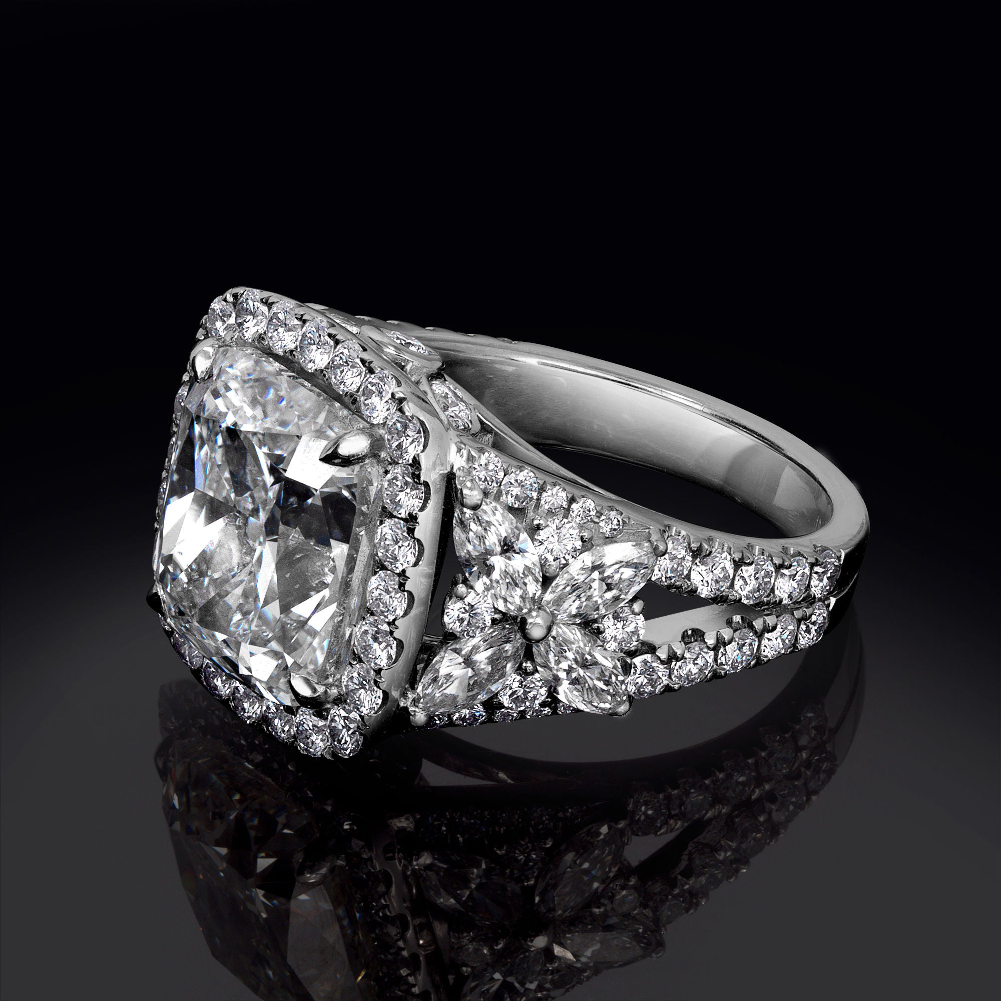 Diamond Cushion Ring - 9.29ct TW