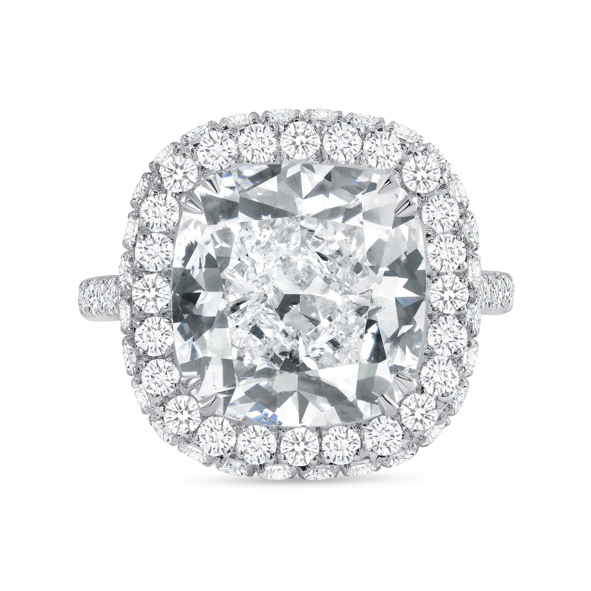 8.03ct Diamond Cushion Halo Ring - 9.63ct TW