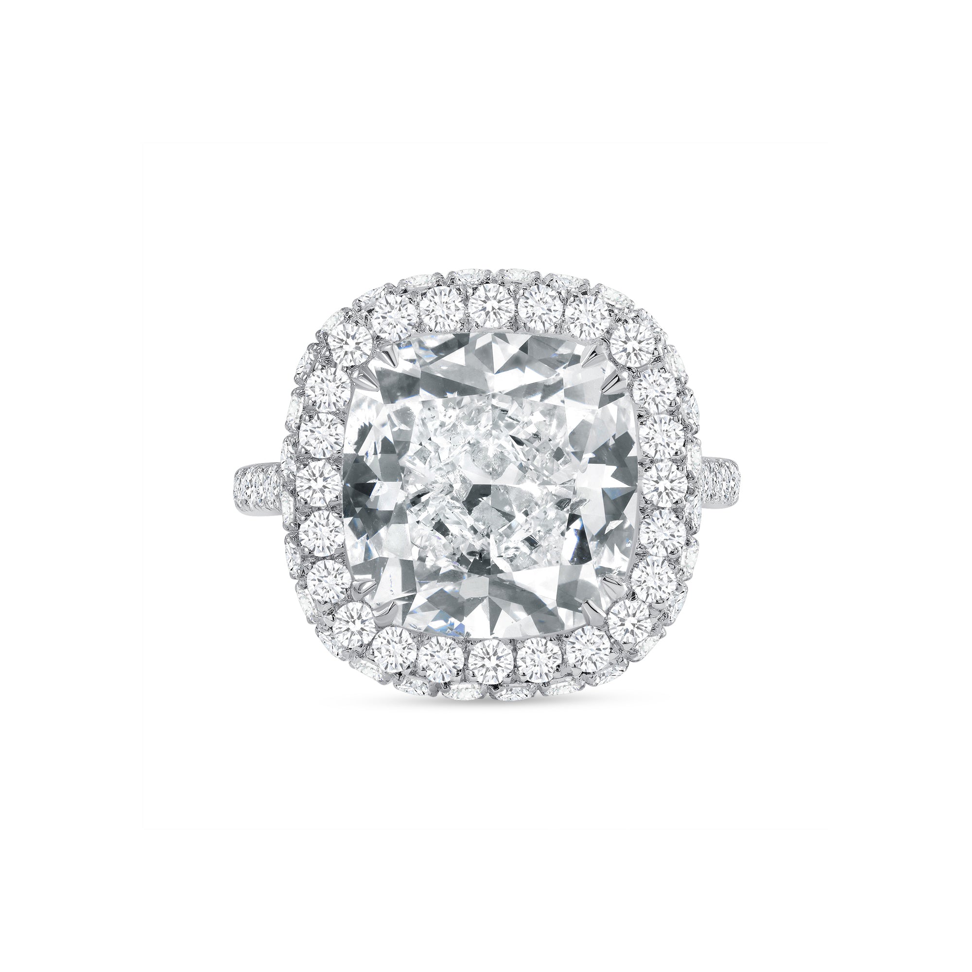 8.03ct Diamond Cushion Halo Ring - 9.63ct TW
