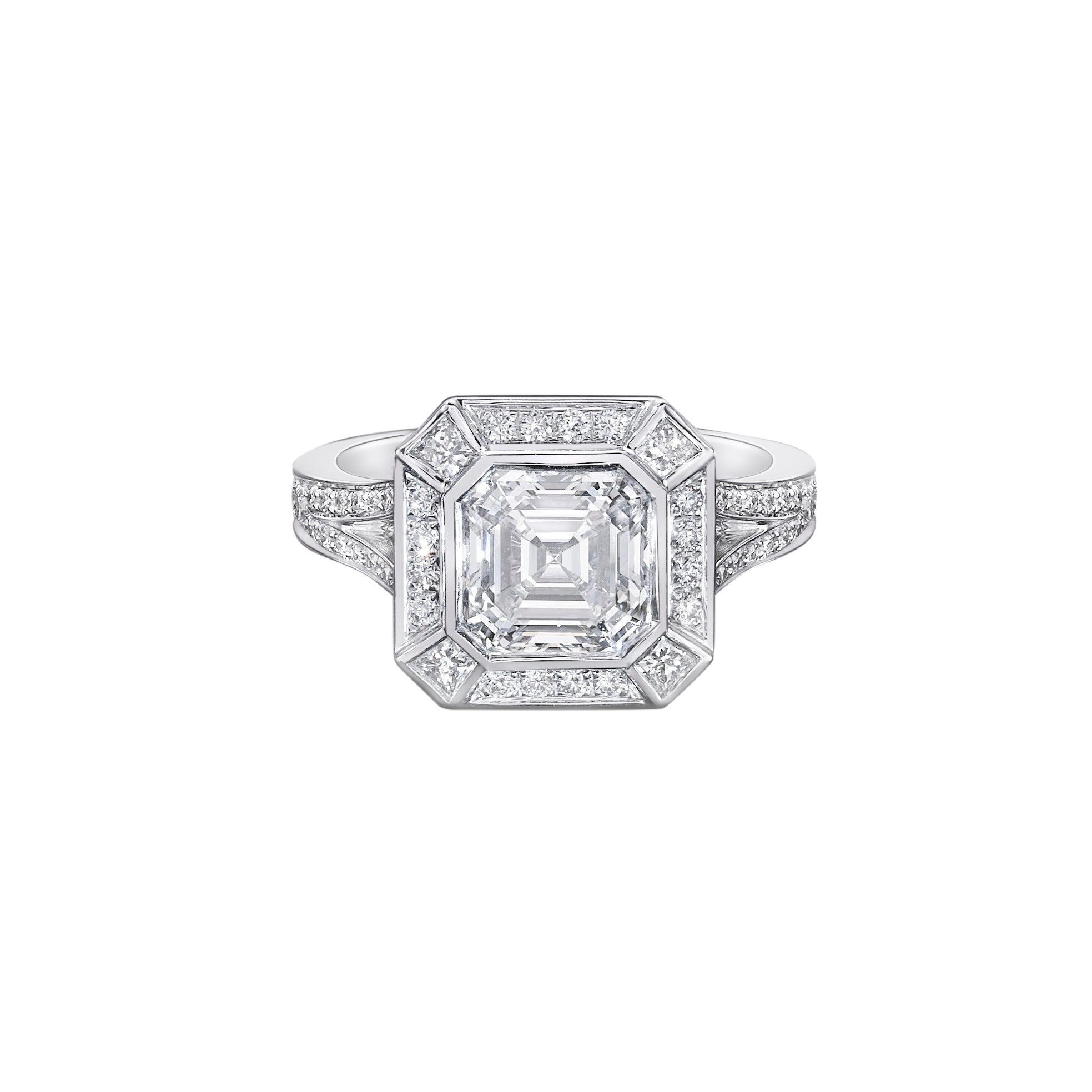 2.03ct Asher Cut Art Deco Style Ring - 2.79ct TW