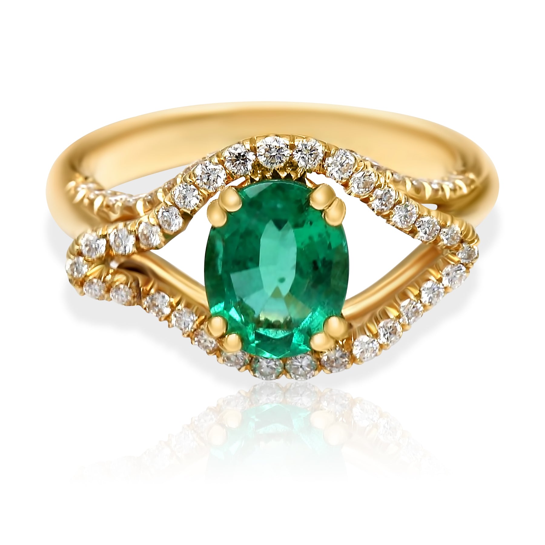 Emerald Ring Surreal Design - 2.36ct TW