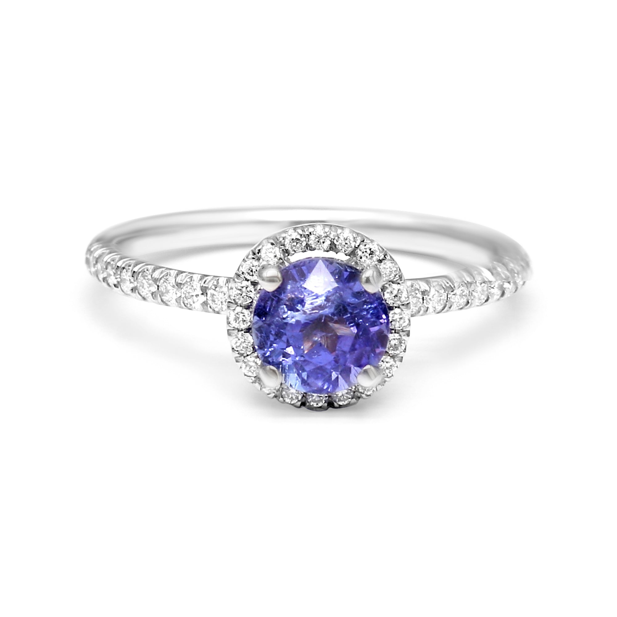 Tanzanite Round Halo Ring - 1.39ct TW
