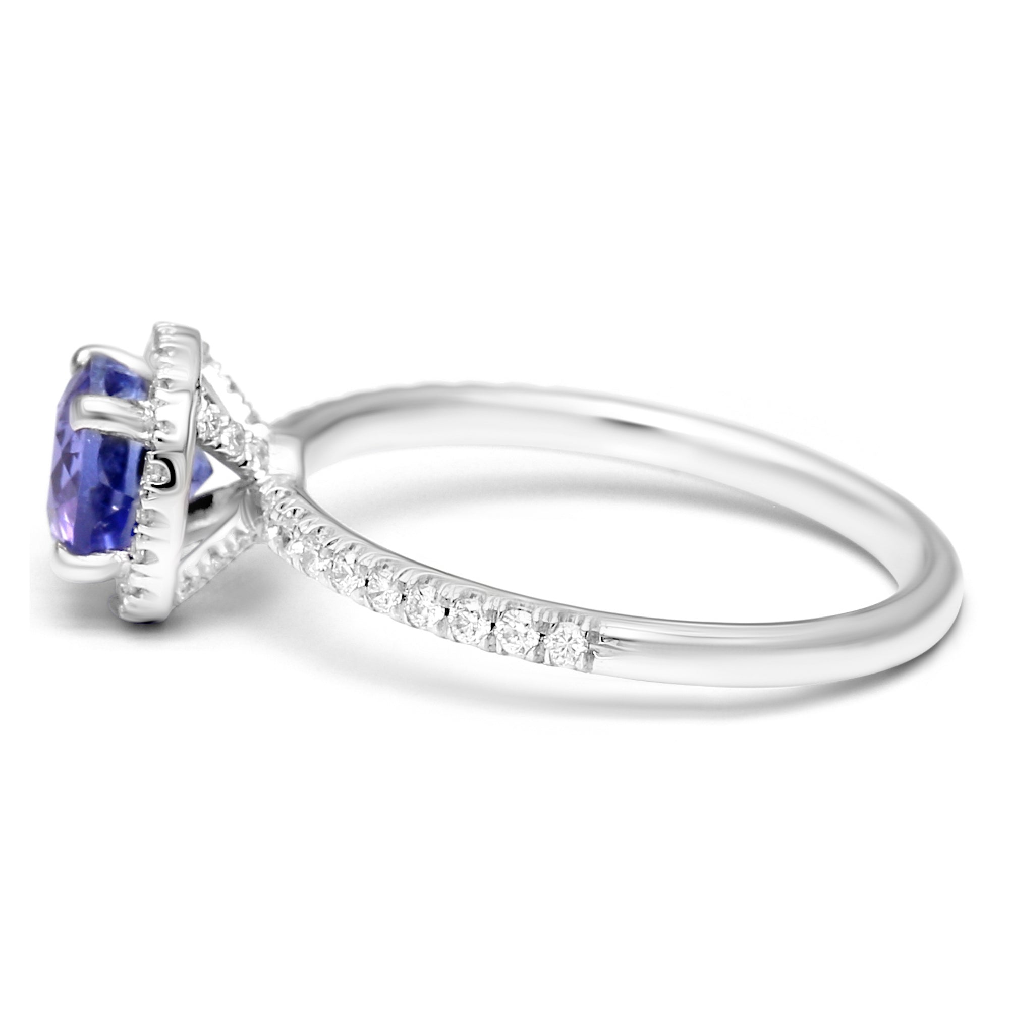 Tanzanite Round Halo Ring - 1.39ct TW