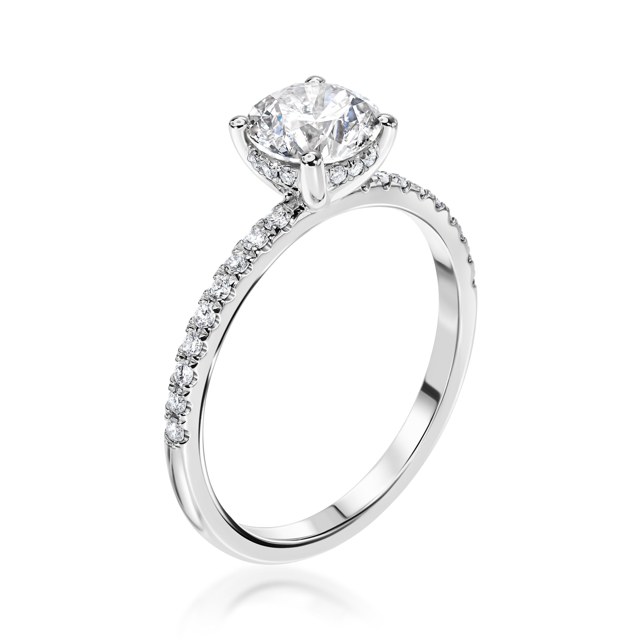 Diamond Hidden Halo Engagement Ring - 1.34ct TW