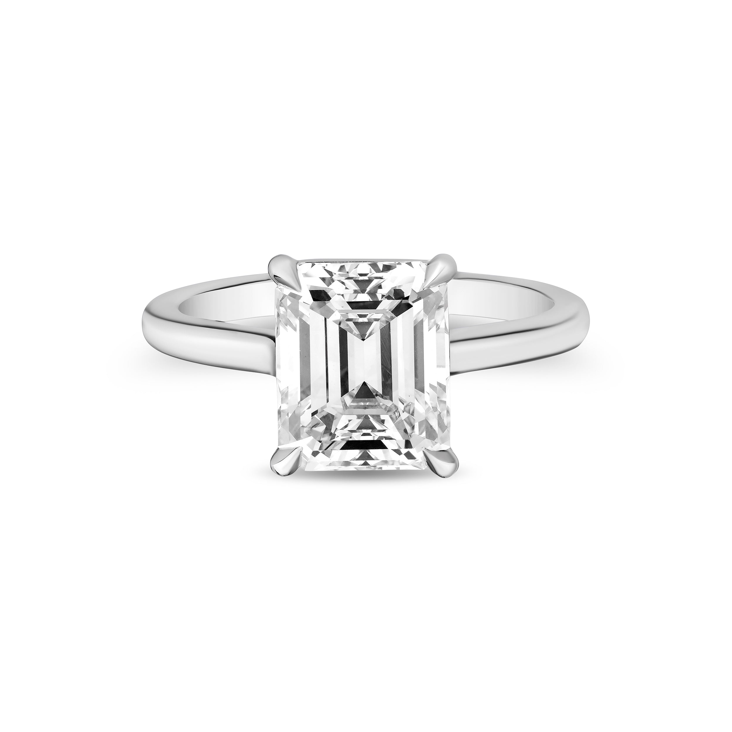 Floating Emerald Cut Diamond Ring - 3.09ct TW