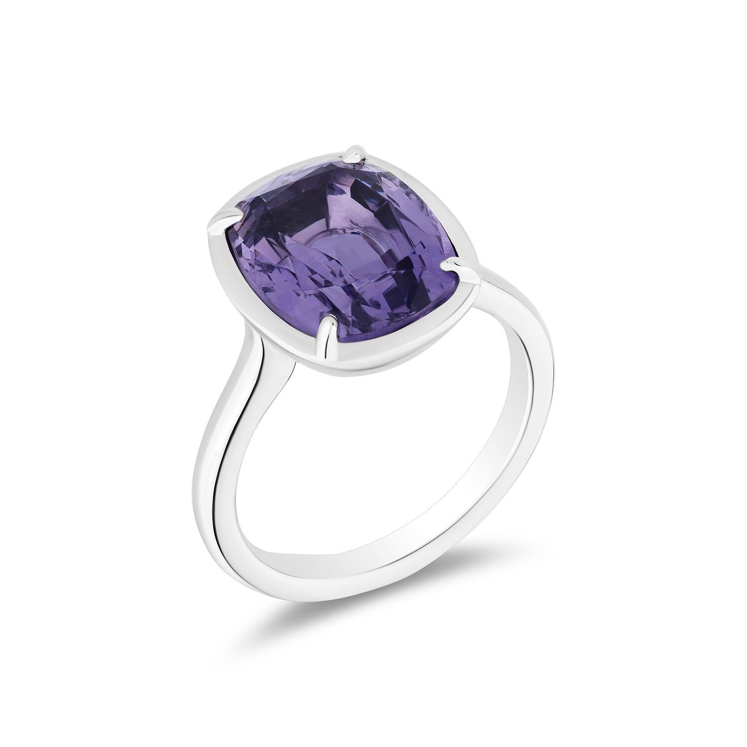 Cushion-Cut Violet Spinel Bezel Ring - 6.54ct TW