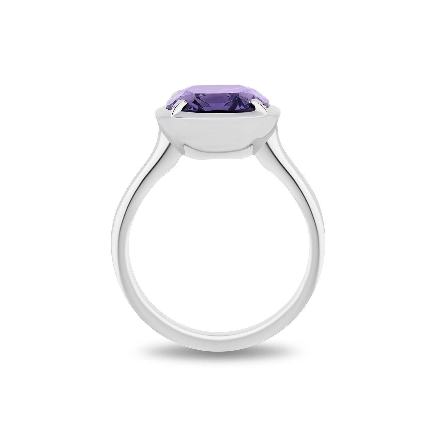 Cushion-Cut Violet Spinel Bezel Ring - 6.54ct TW