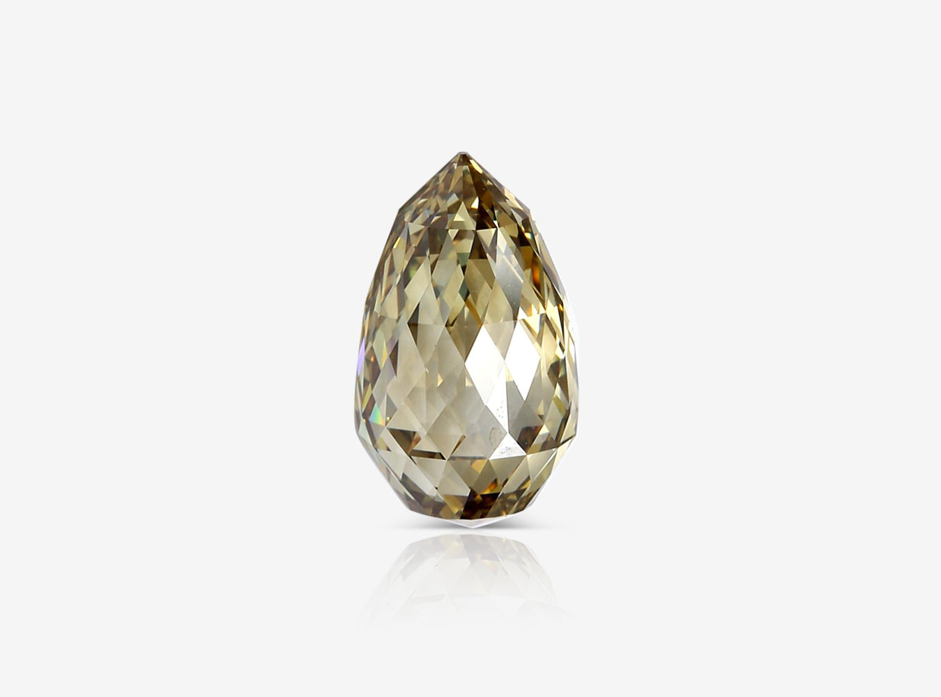 9.90 ct. Briolette Fancy Brown Yellow VS2 Faint GIA