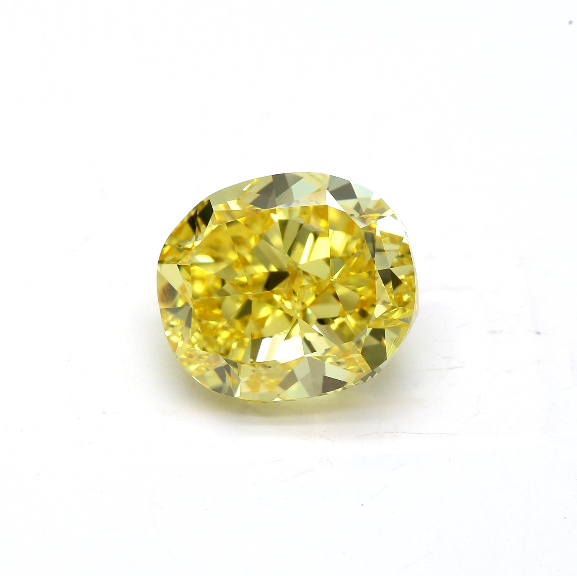 3.61 ct. Cushion Vivid Yellow VVS1 None GIA