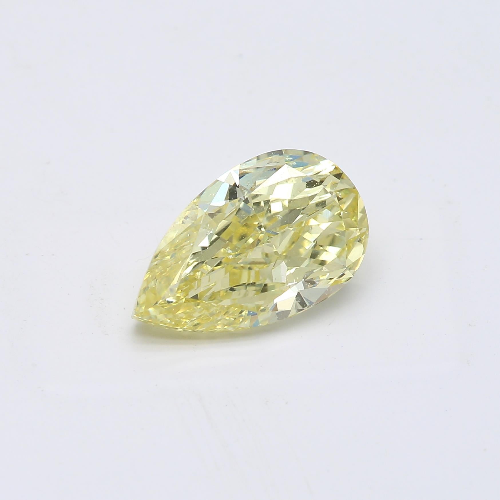 2.01 ct. Pear Shape Intense Yellow SI1 Faint GIA