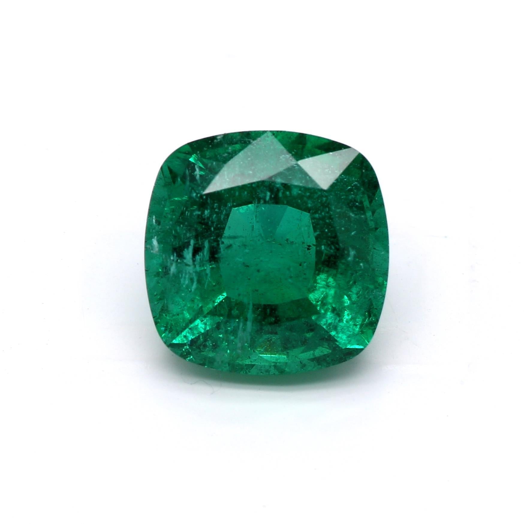 3.33 ct. Cushion Emerald ICA Insignificant