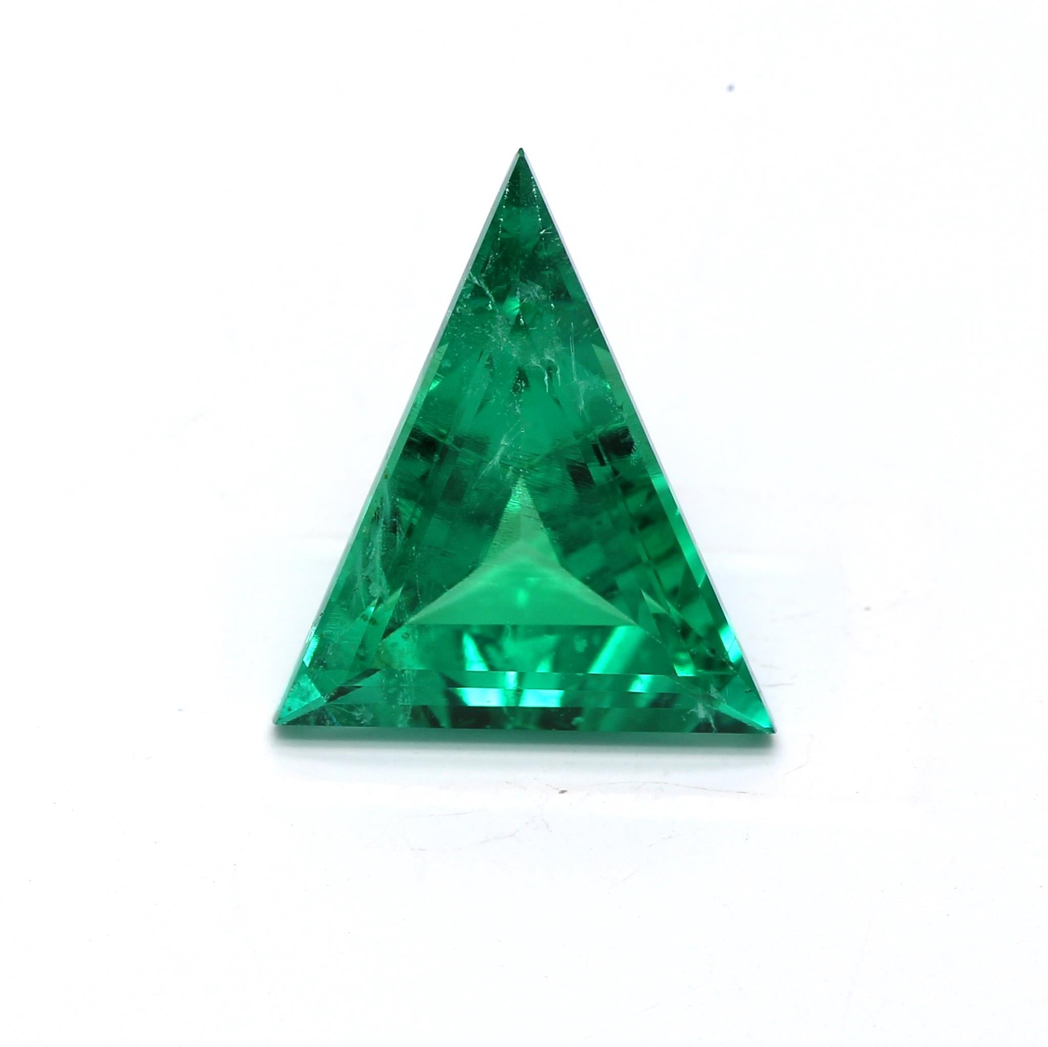 2.66 ct. Triangle Emerald GRS Insignificant