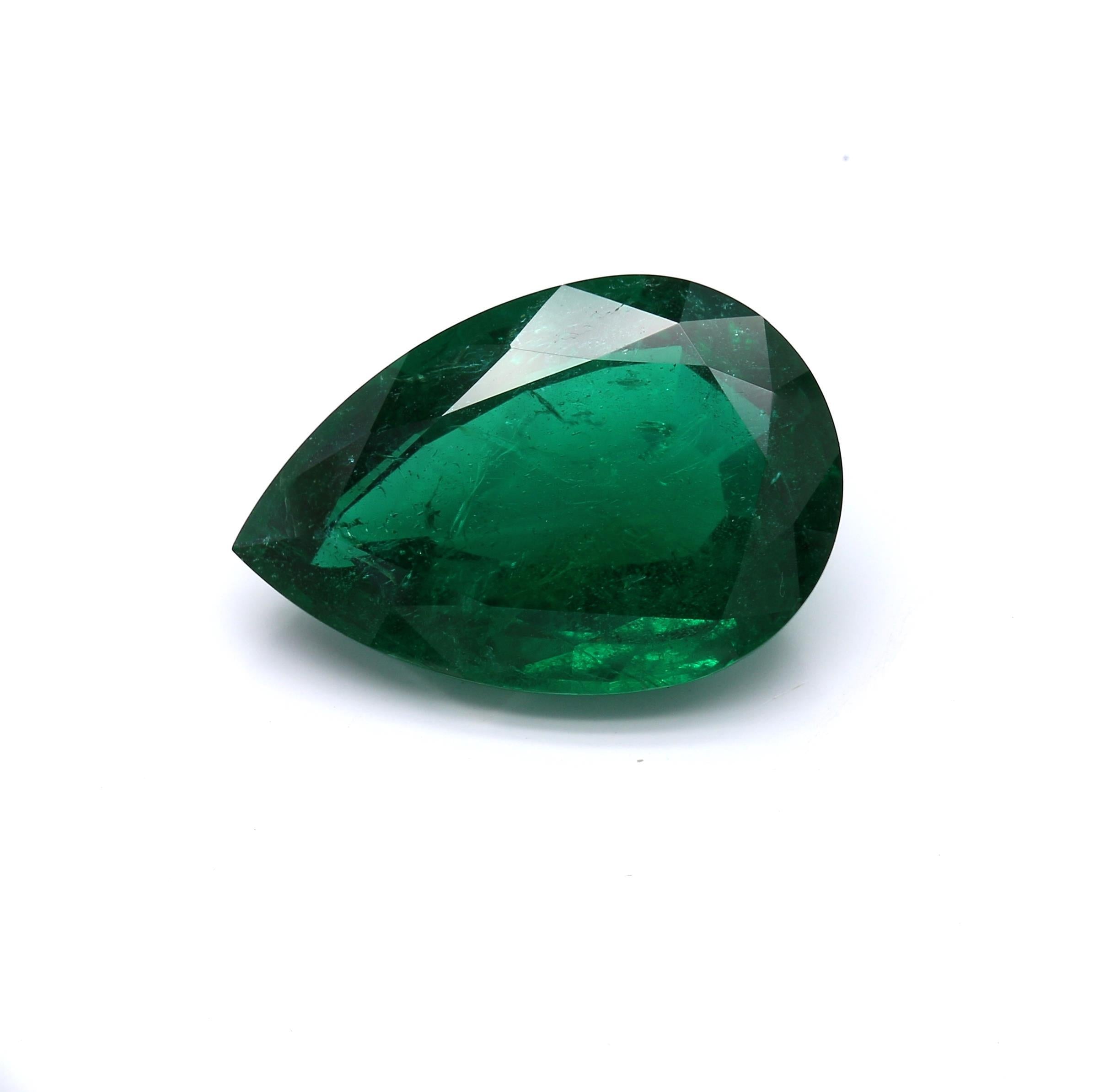 18.21 ct. Pear Shape Emerald AGL Minor