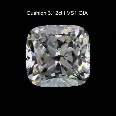 3.12 ct. Cushion Diamond I VS1 None GIA