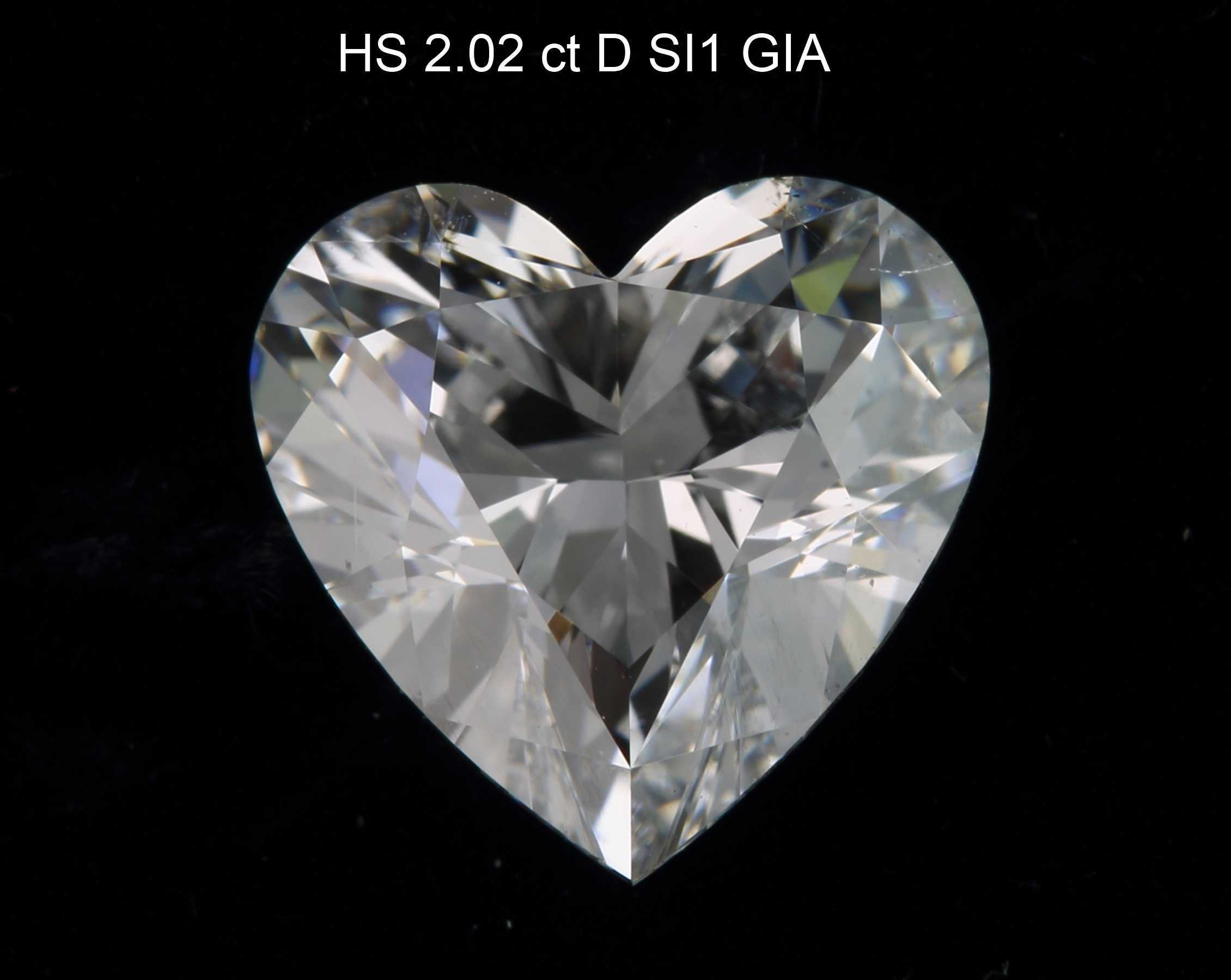 2.02 ct. Heart Shape Diamond D SI1 None GIA