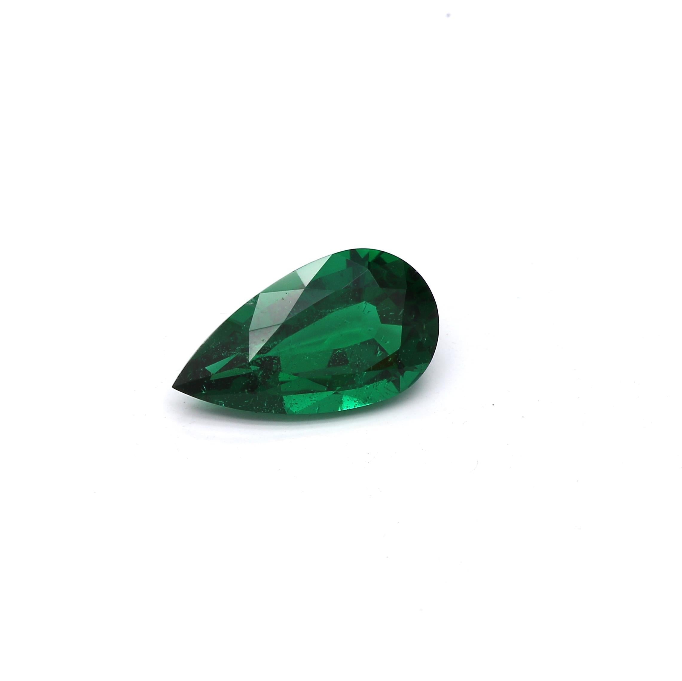 1.17 ct. Pear Shape Emerald ICA Insignificant