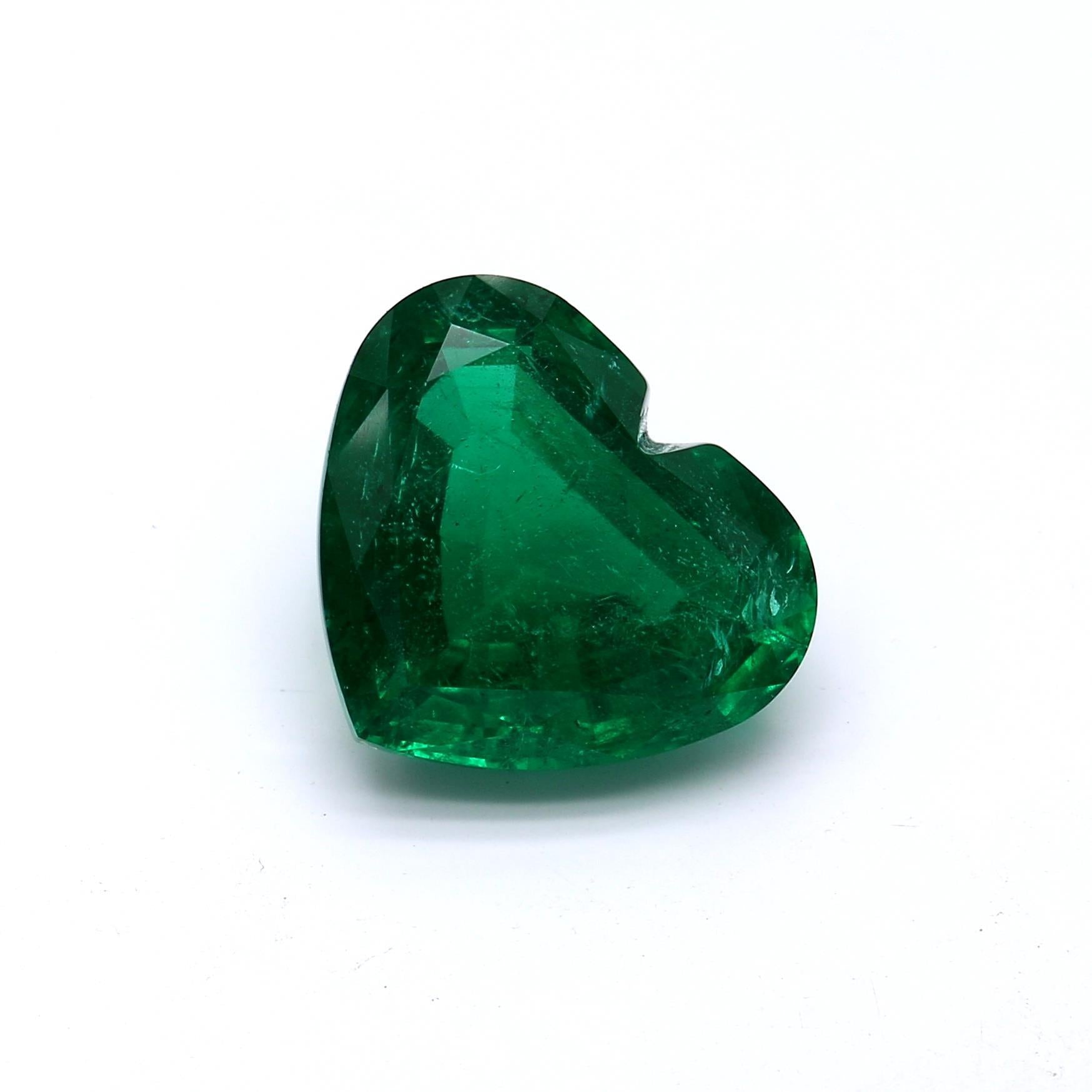 8.58 ct. Heart Shape Emerald GRS Minor