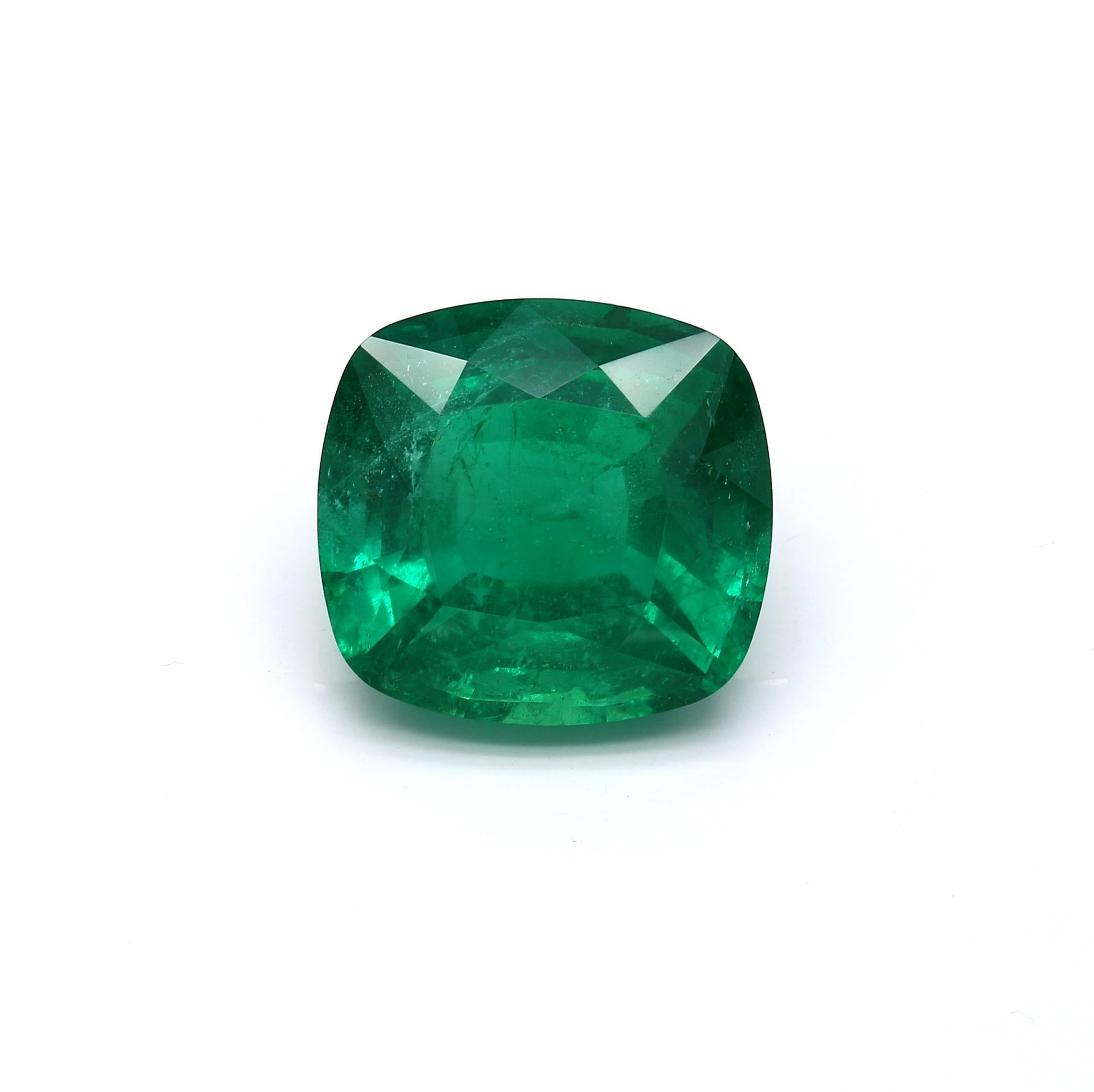 14.11 ct. Cushion Emerald GRS Minor