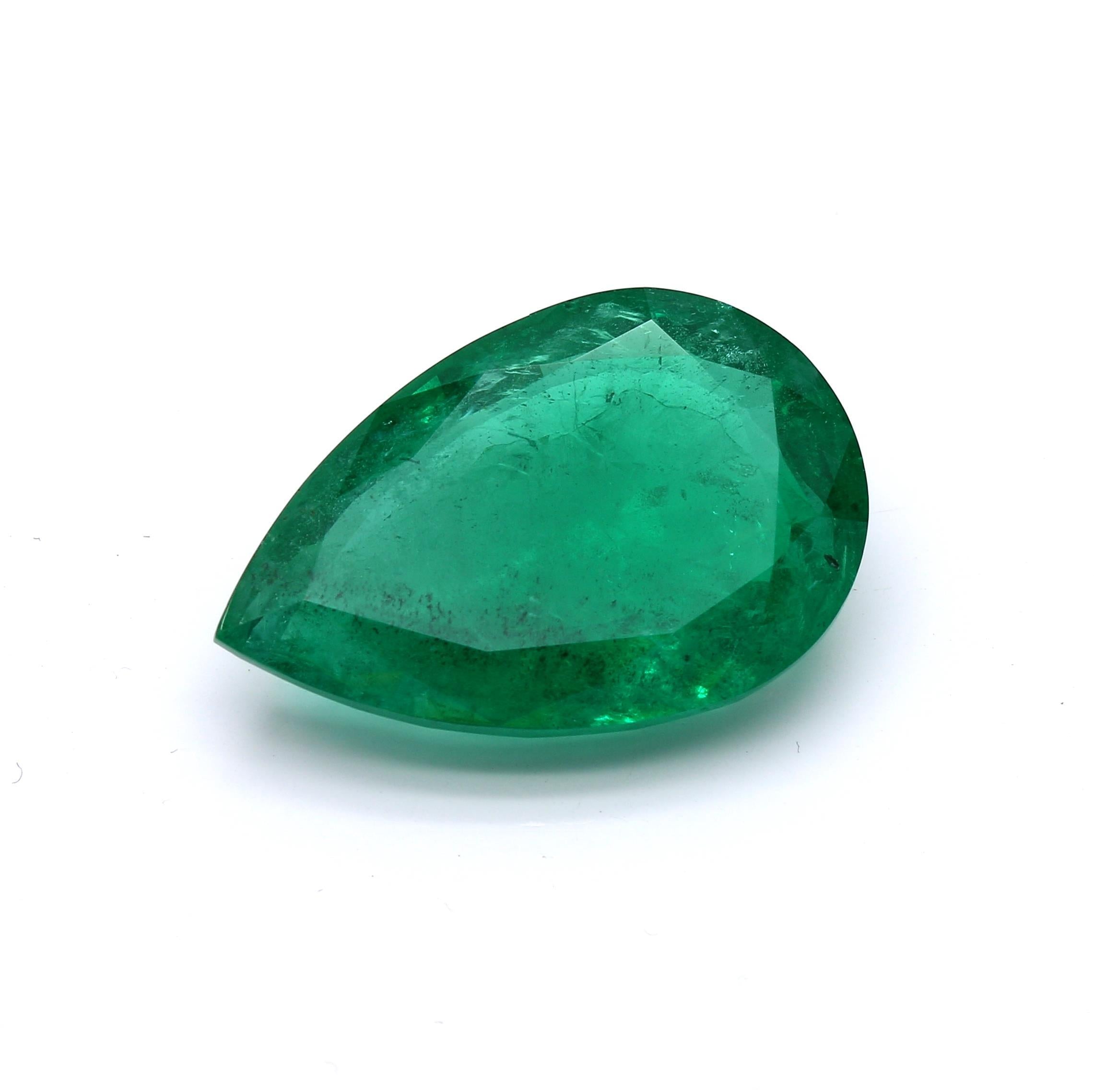 16.53 ct. Pear Shape Emerald GRS Minor