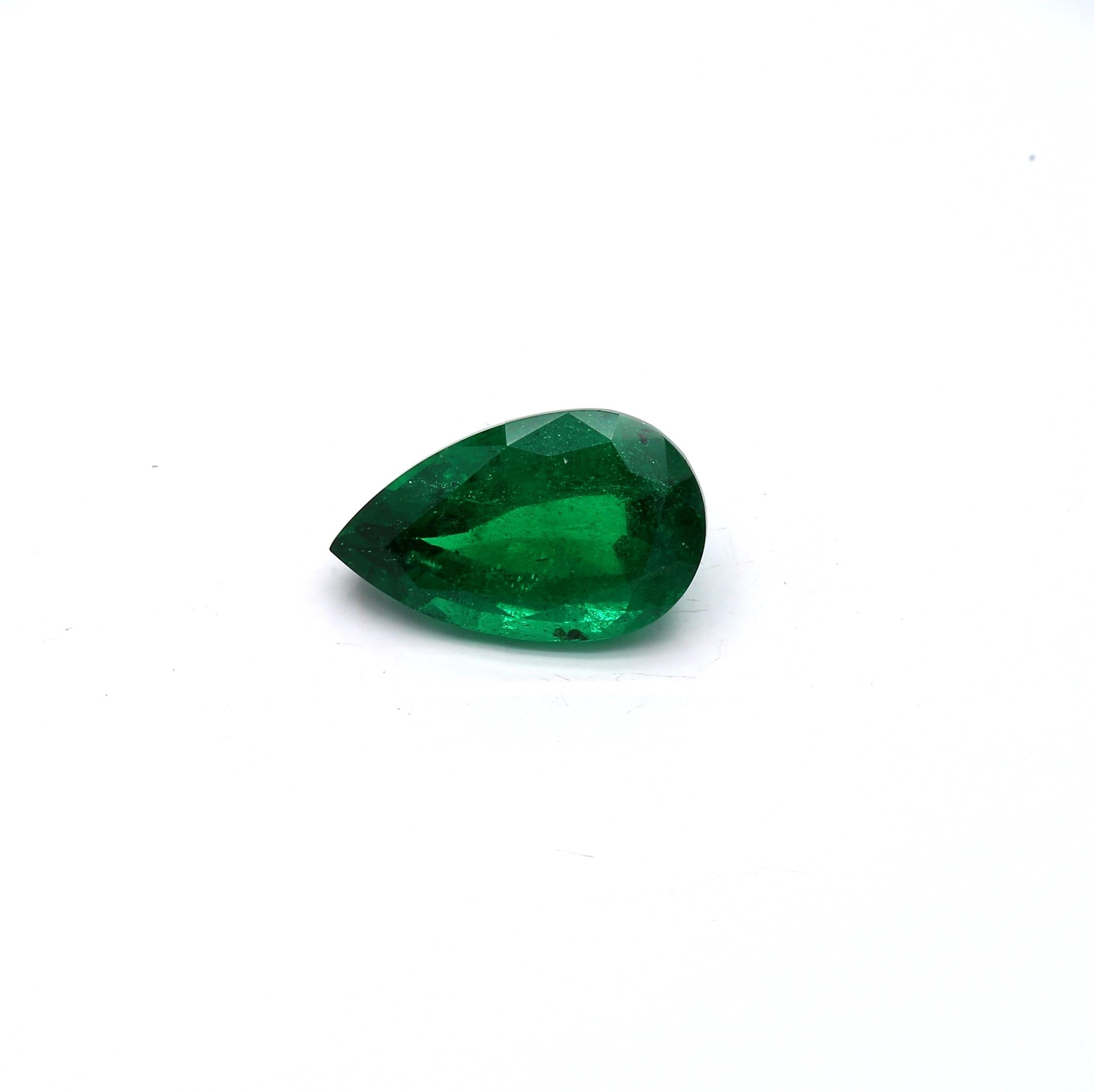 6.87 ct. Pear Shape Emerald GRS Minor