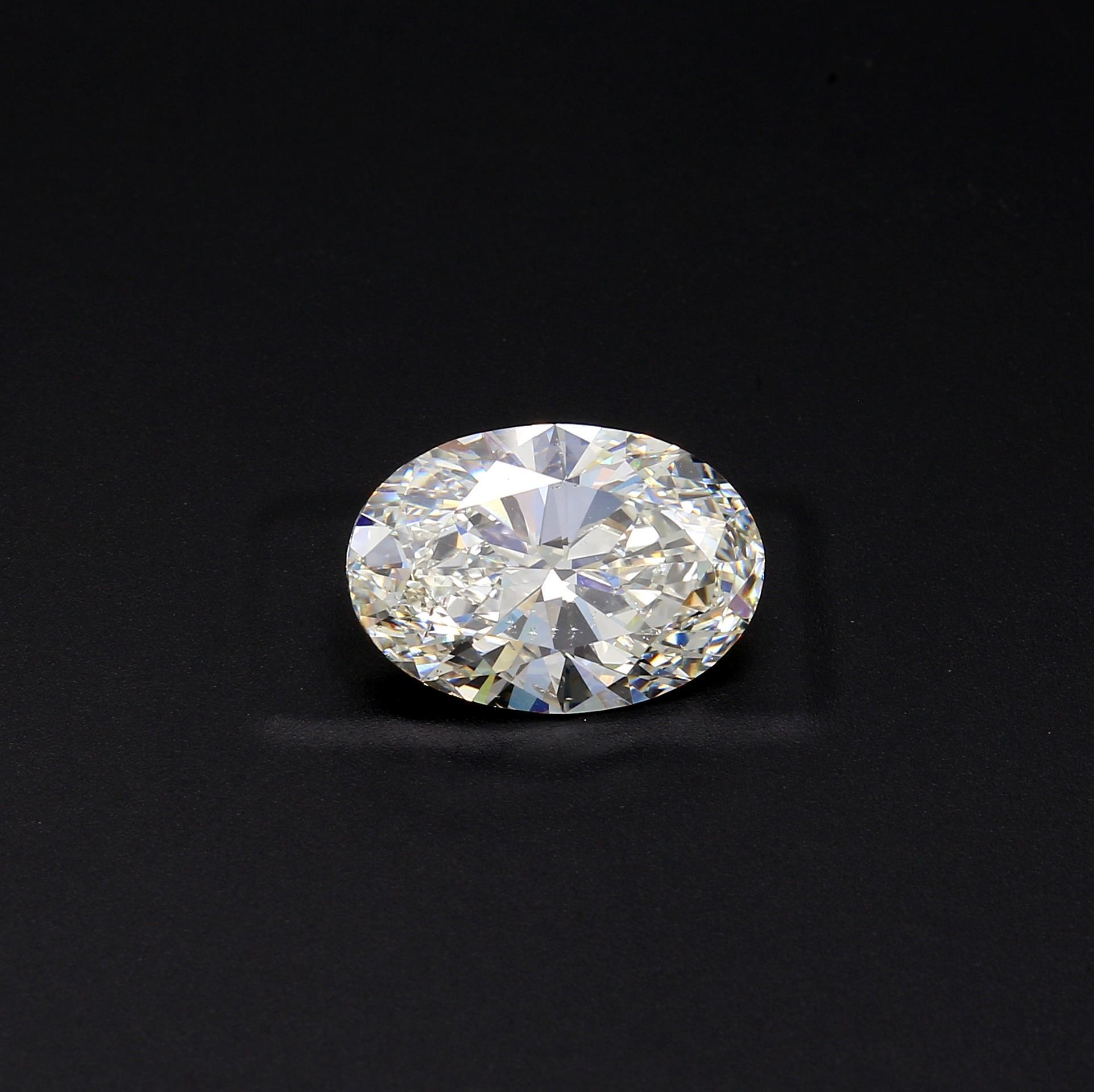 4.03 ct. Oval Diamond J SI2 Faint GIA