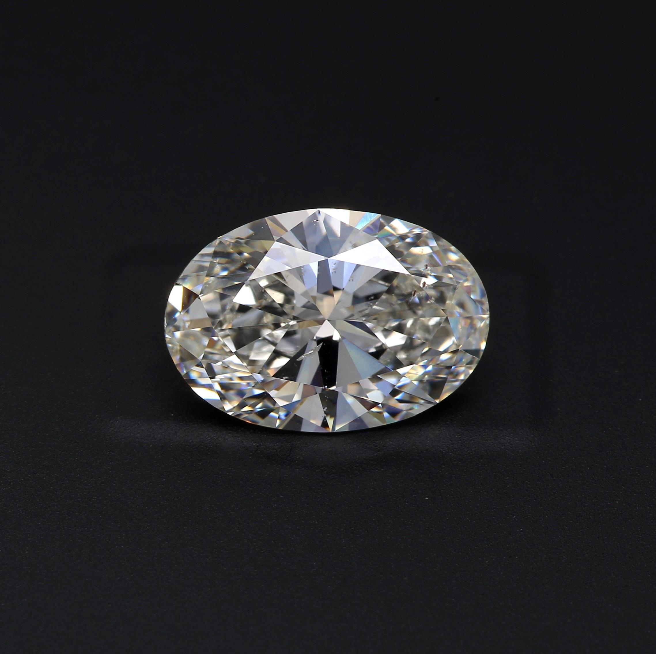 4.03 ct. Oval Diamond J SI2 Faint GIA