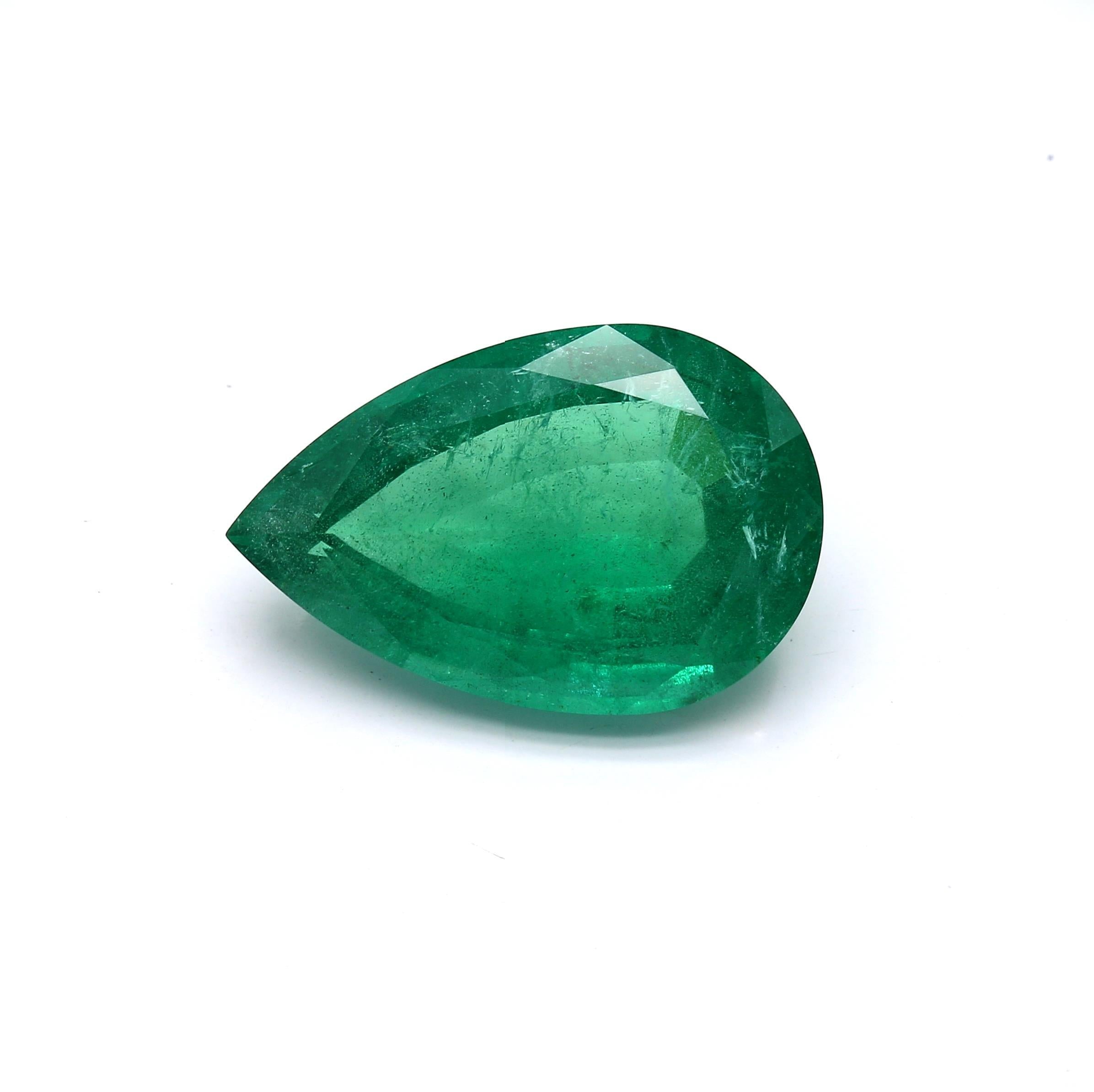 12.20 ct. Pear Shape Emerald GRS Minor