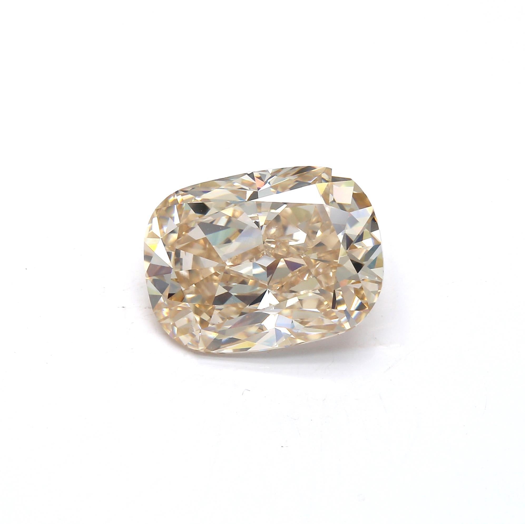 8.12 ct. Cushion Fancy Light Yellow Brown SI1 None GIA