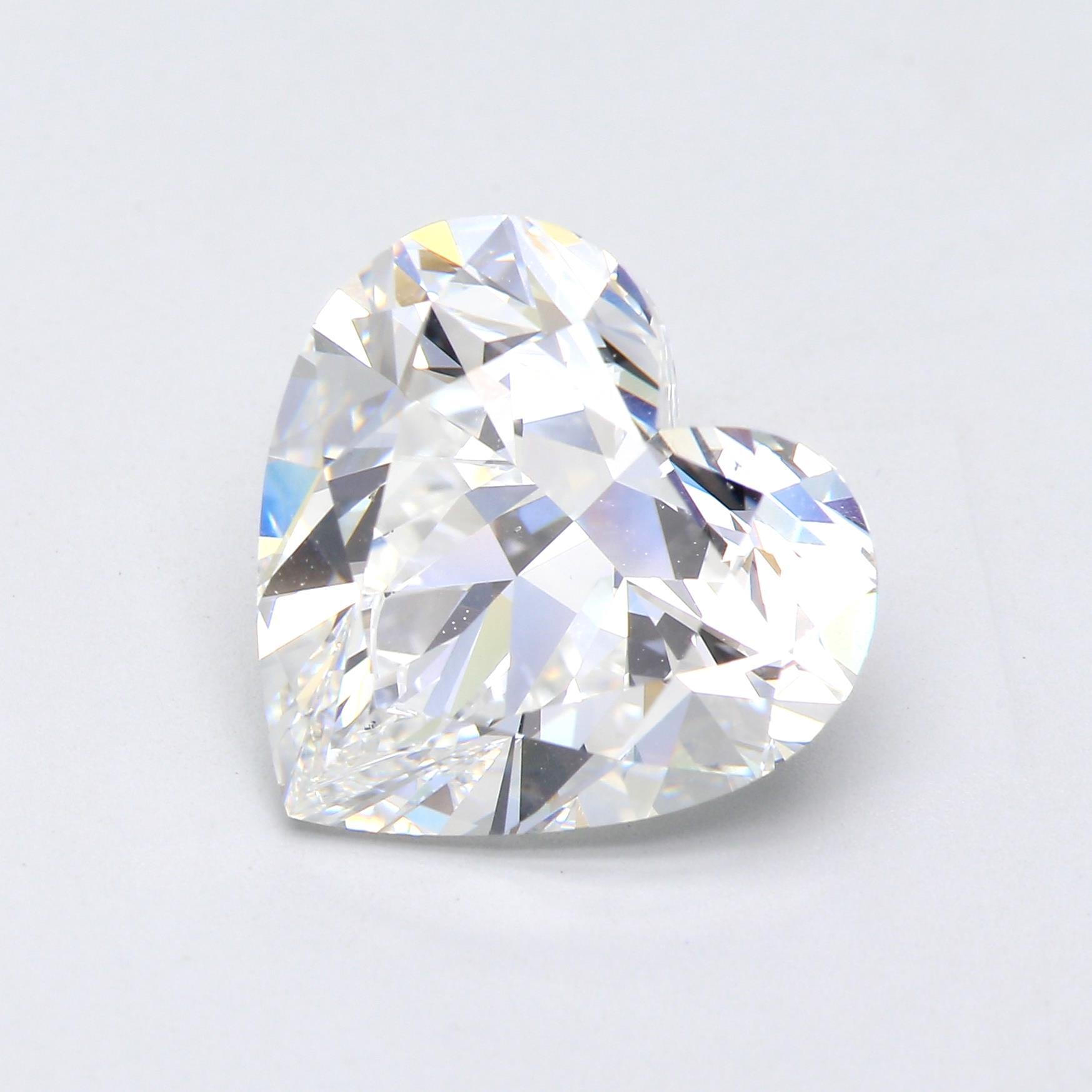 5.92 ct. Heart Shape Diamond E VS2 Faint GIA