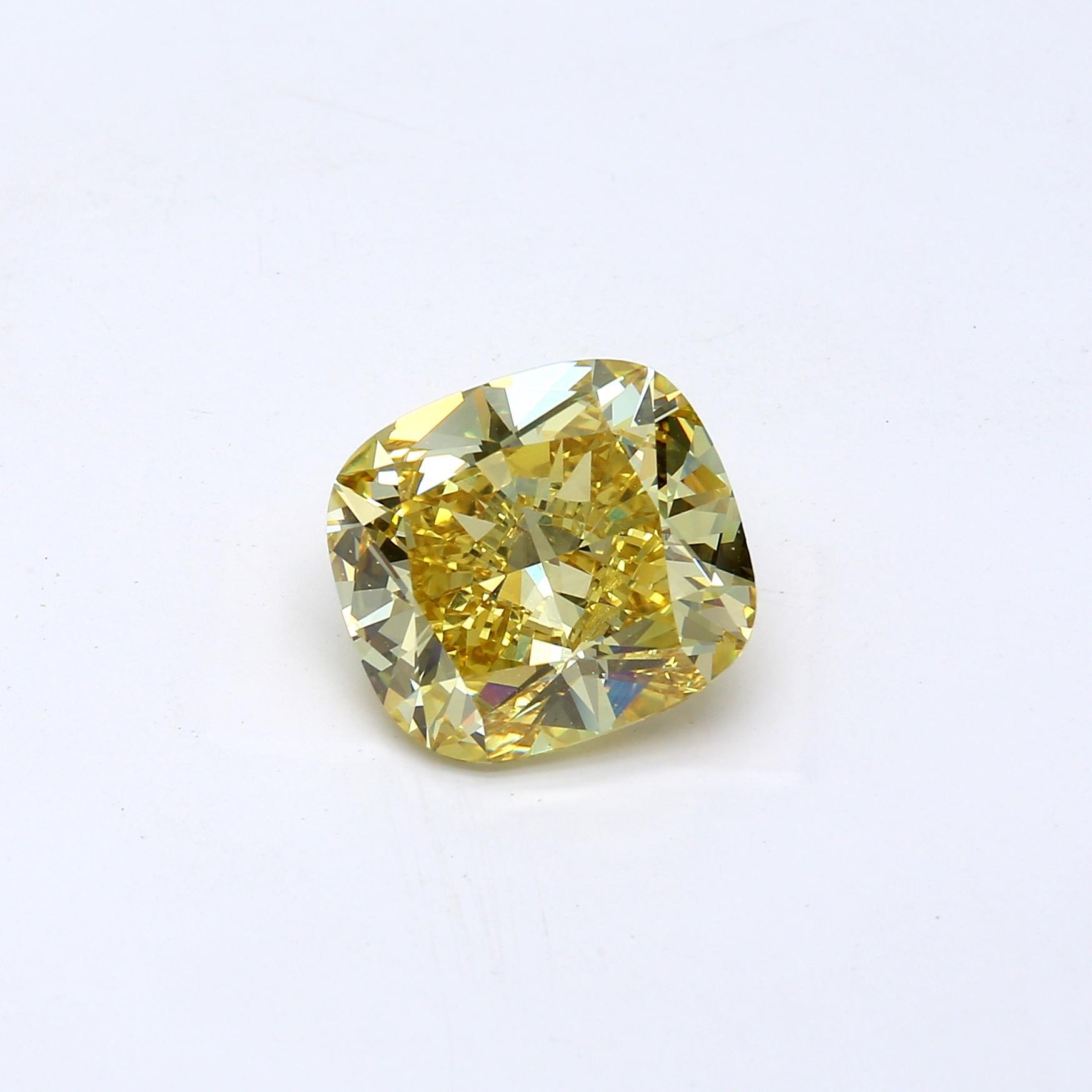 6.13 ct. Cushion Fancy Deep Yellow VS2 SB GIA