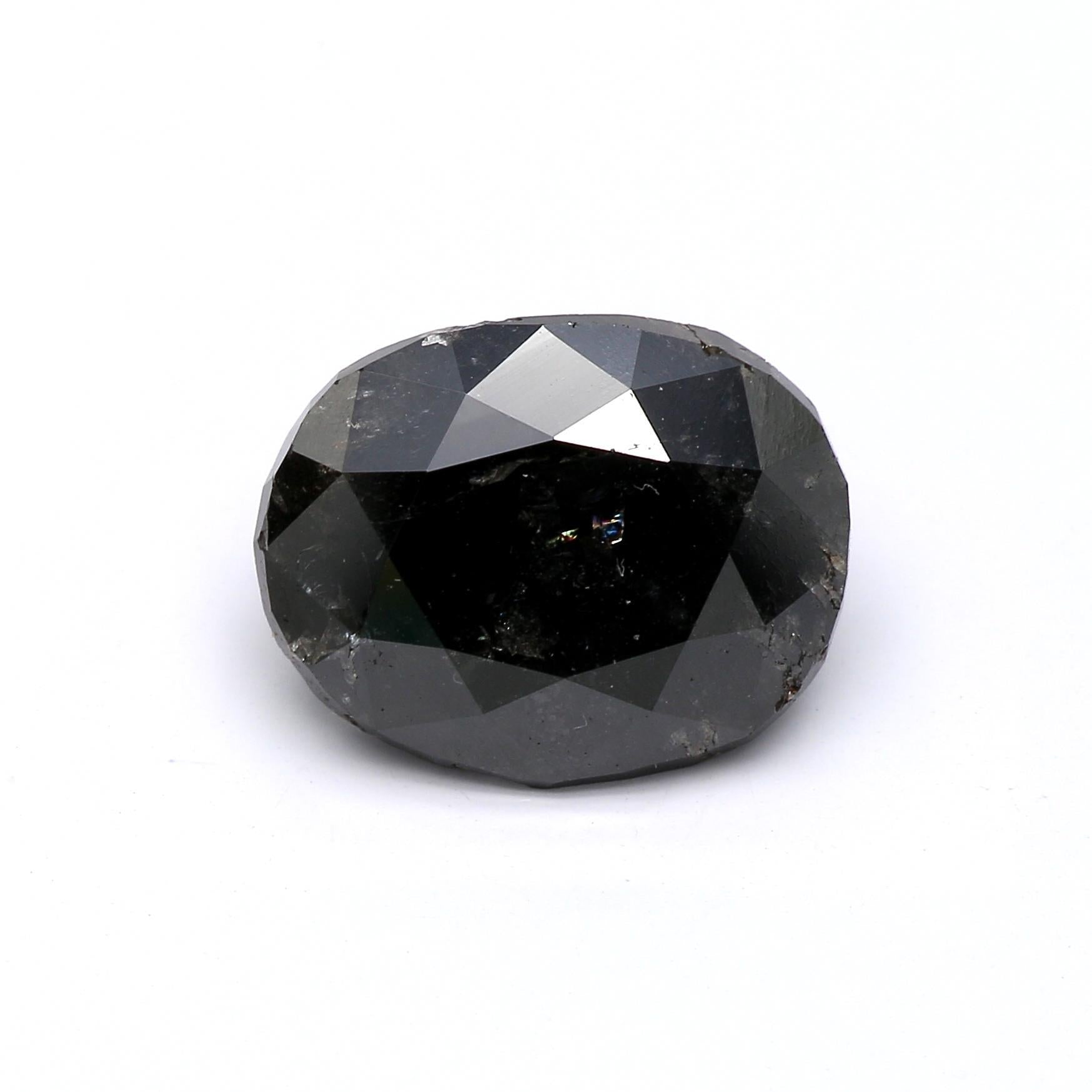 3.81 ct. Oval Fancy Black GIA