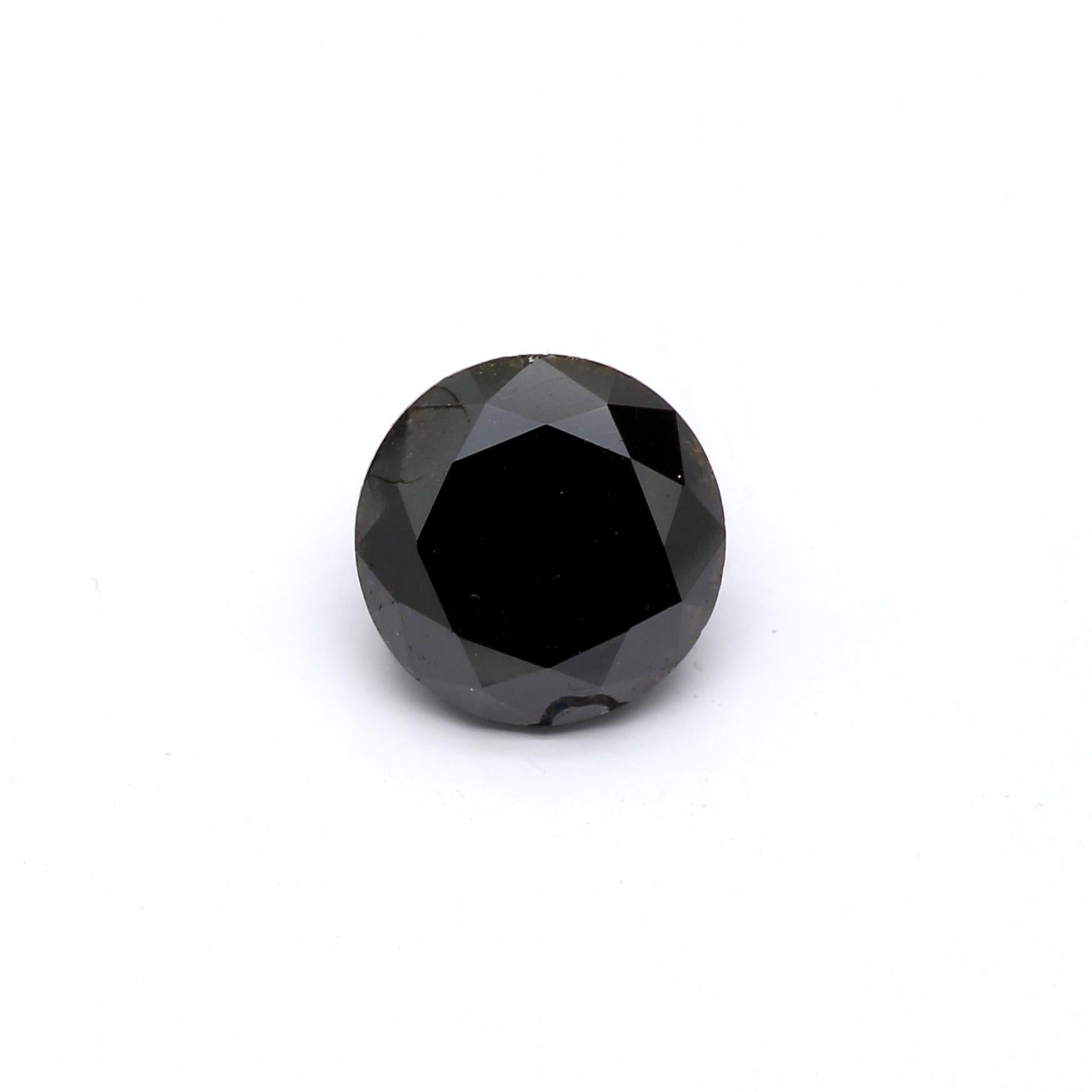 1.43 ct. Round Brilliant Fancy Black GIA