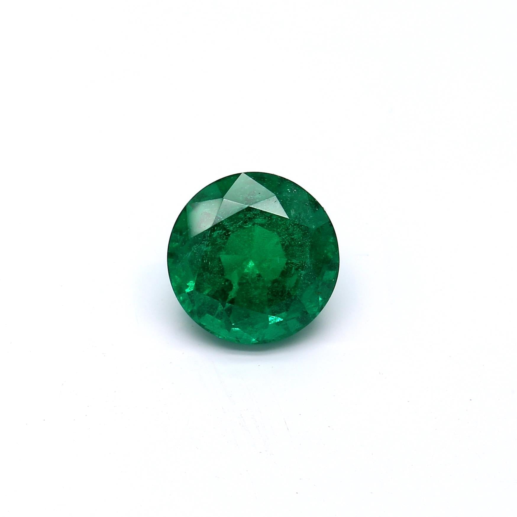 4.01 ct. Round Brilliant Emerald AGL No Oil