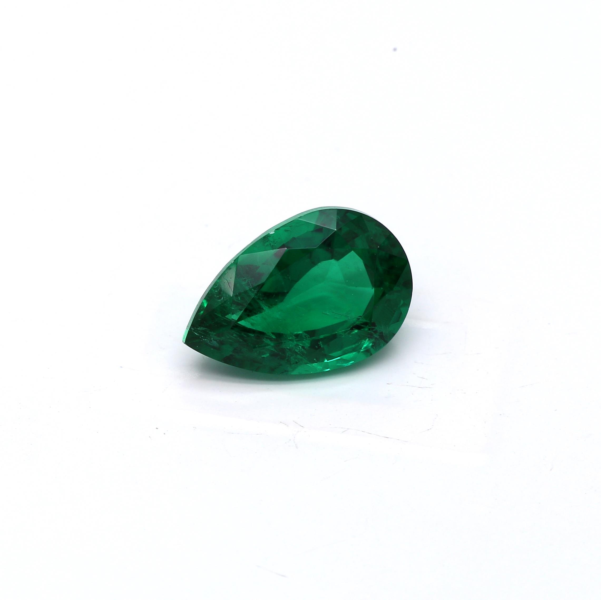 1.75 ct. Pear Shape Emerald AGL Insignificant to Minor