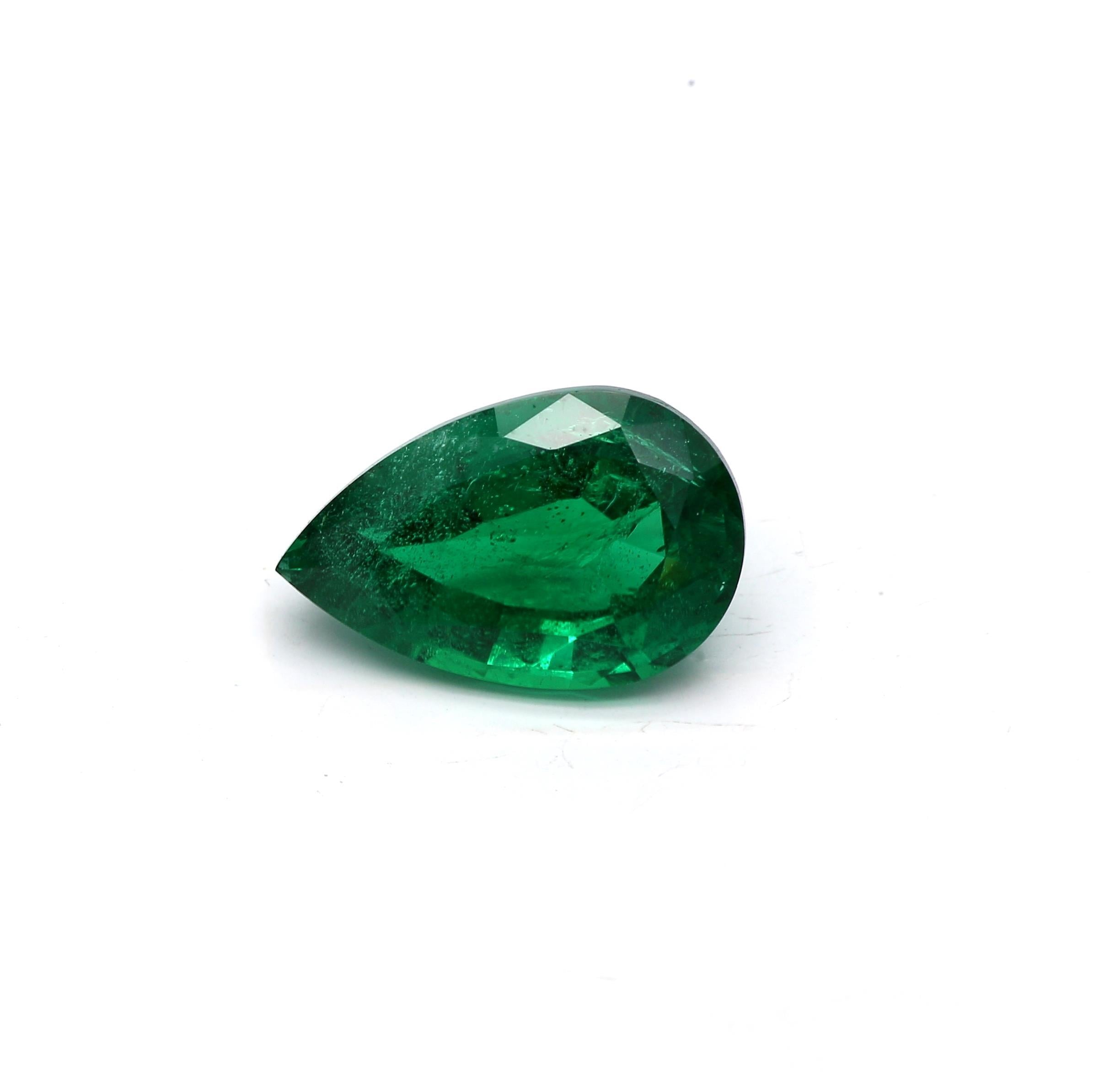 2.37 ct. Pear Shape Emerald ICA Minor