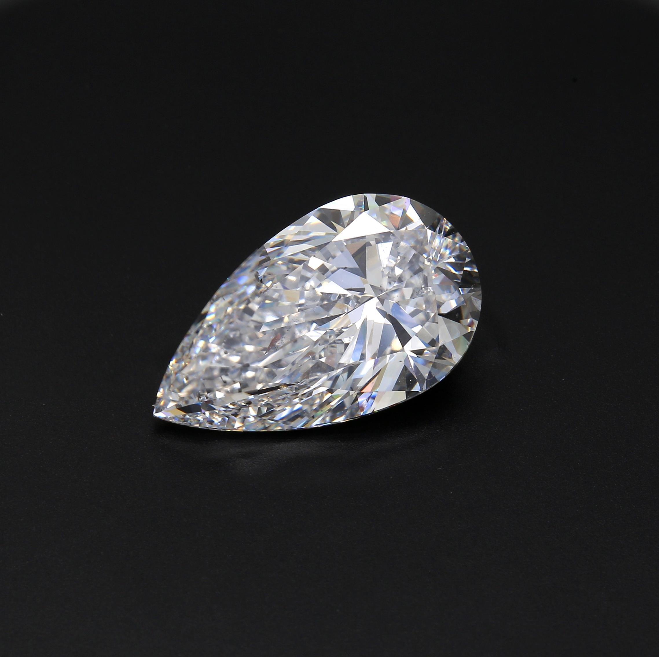 10.01 ct. Pear Shape Diamond D SI2 None GIA