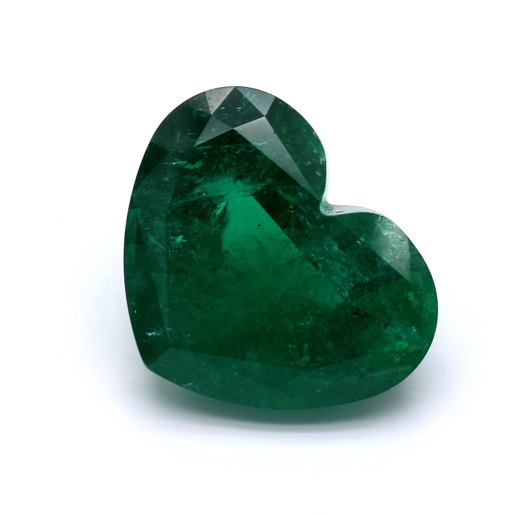 20.69 ct. Heart Shape Emerald GRS Minor