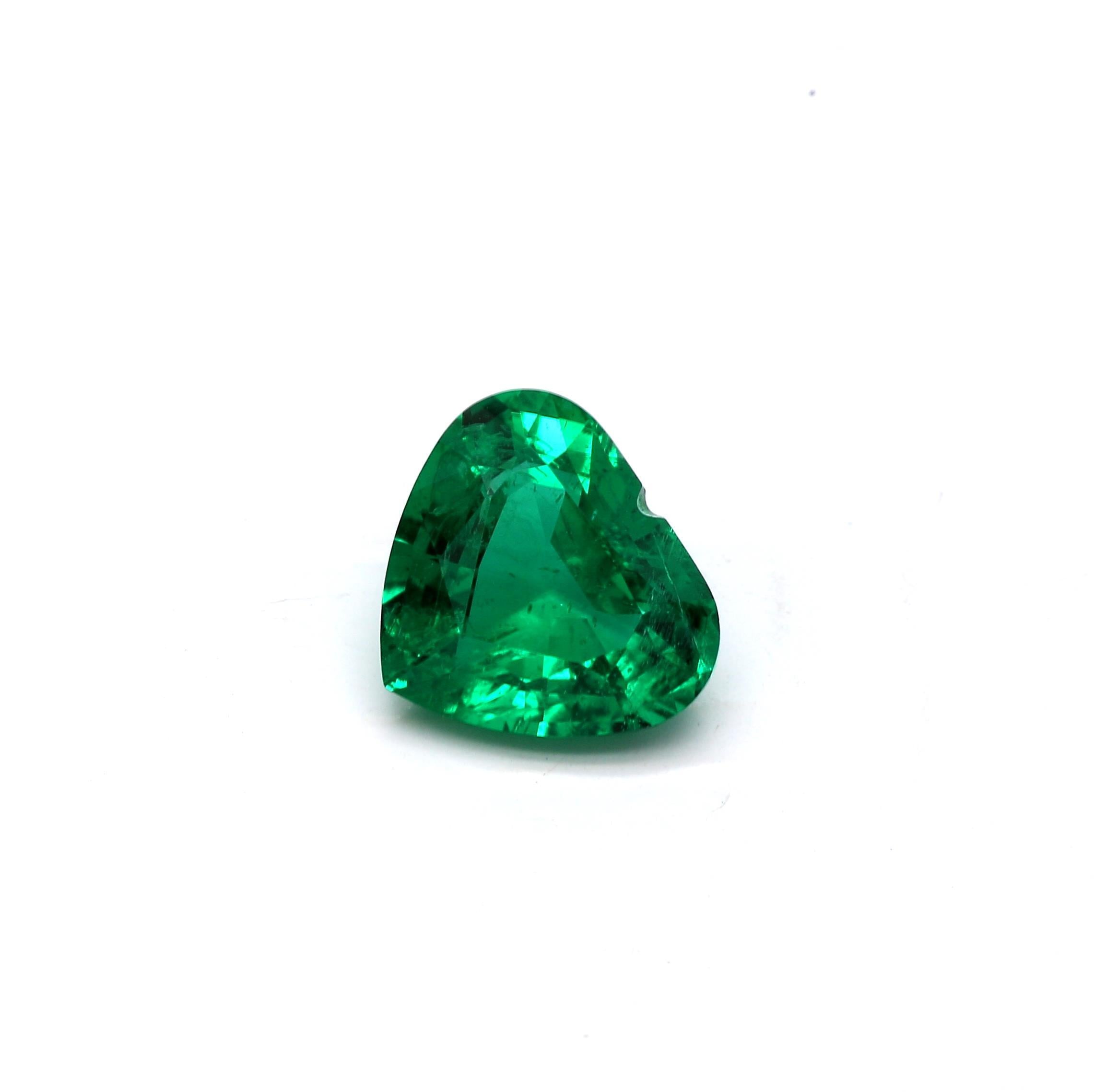 1.28 ct. Heart Shape Emerald GRS Insignificant