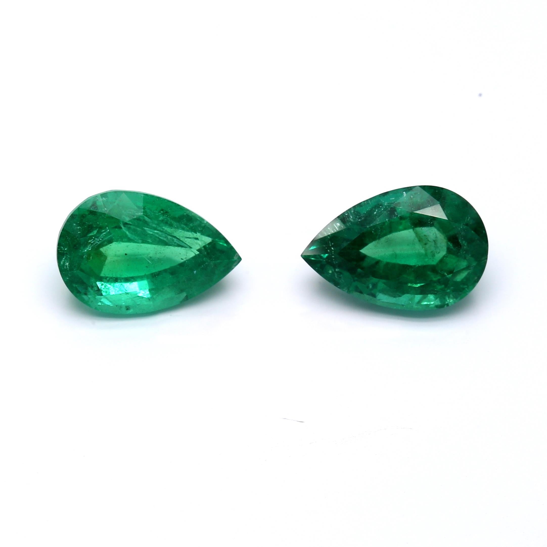 3.59 ct. Pear Shape Emerald ICA Minor