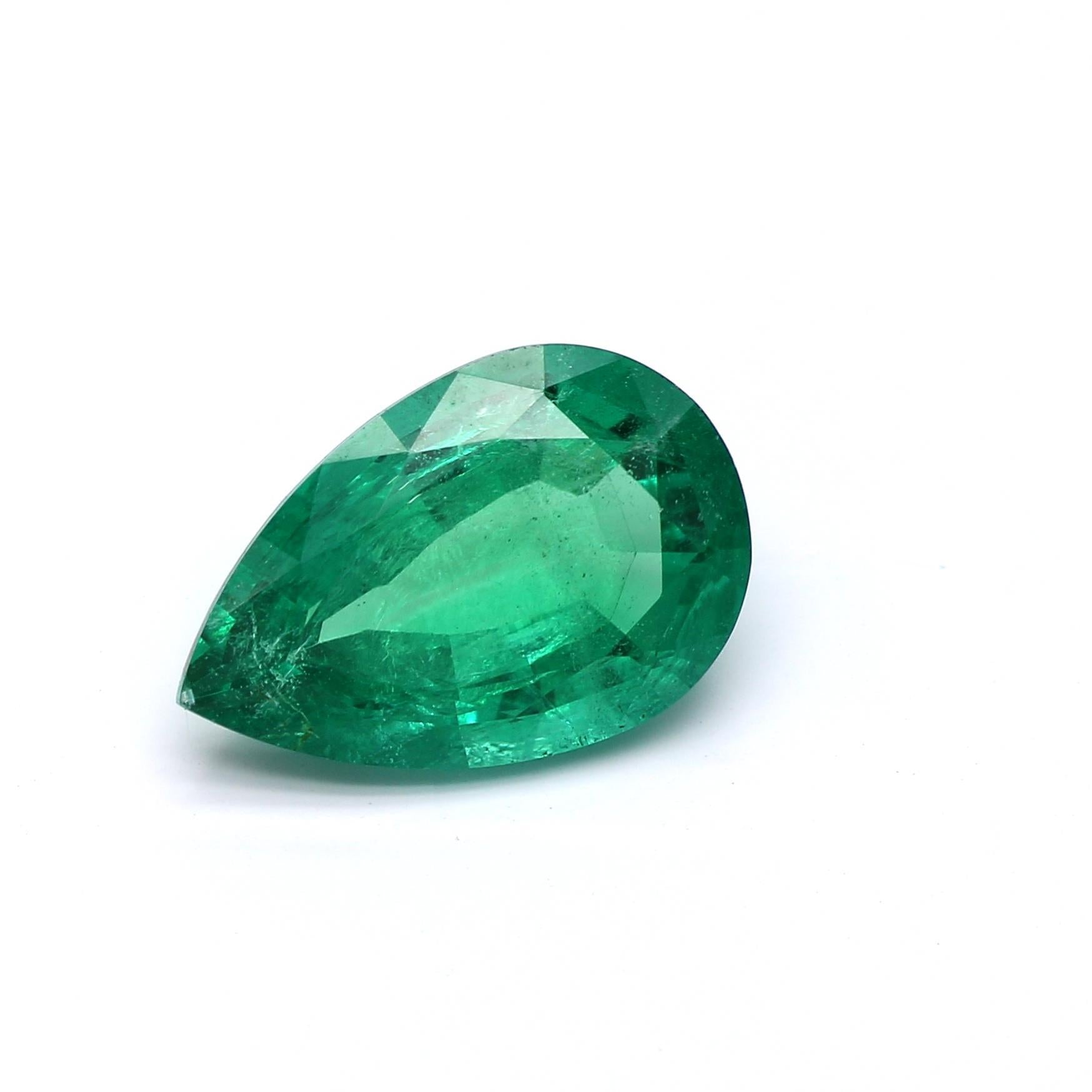 2.02 ct. Pear Shape Emerald ICA Minor