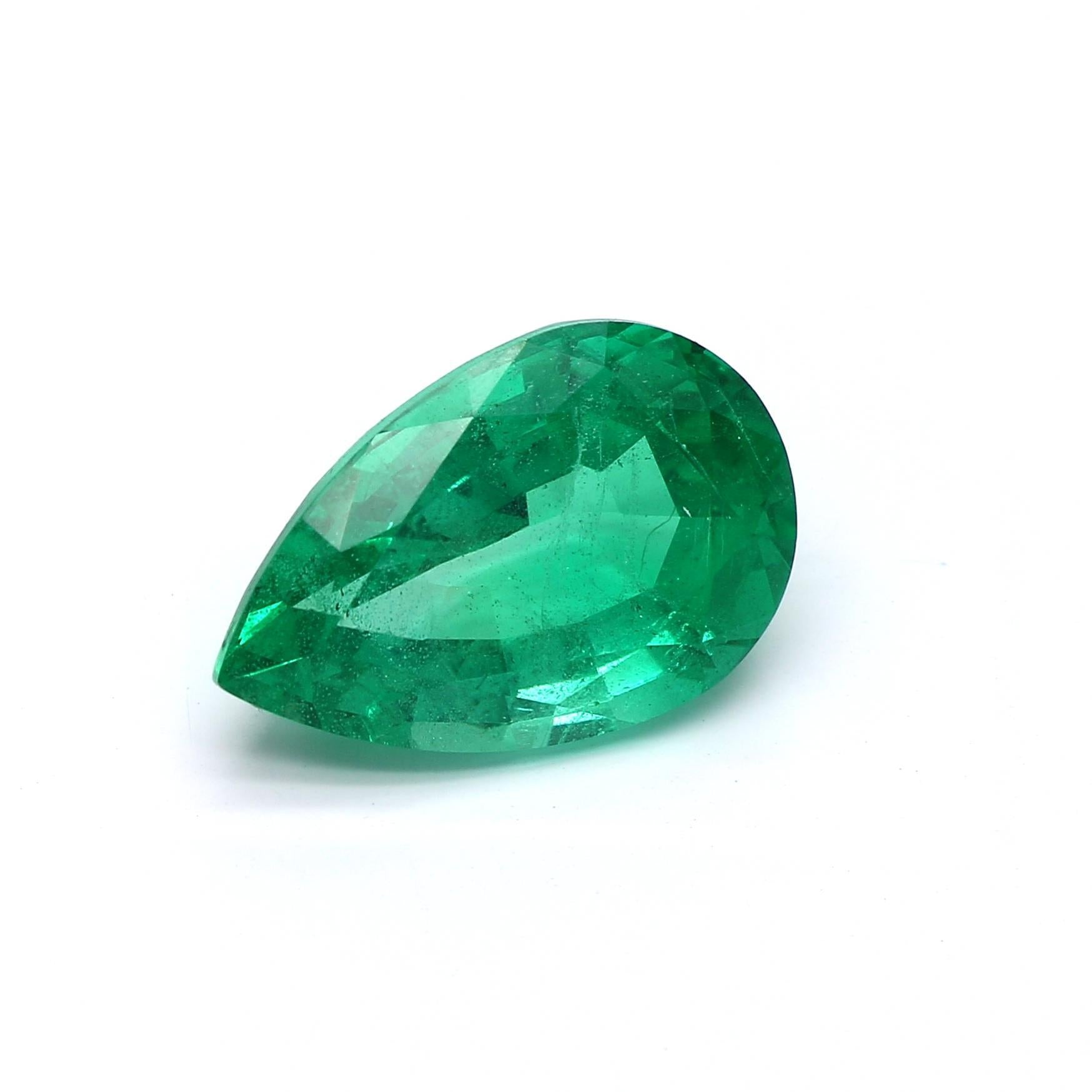 2.49 ct. Pear Shape Emerald ICA Insignificant