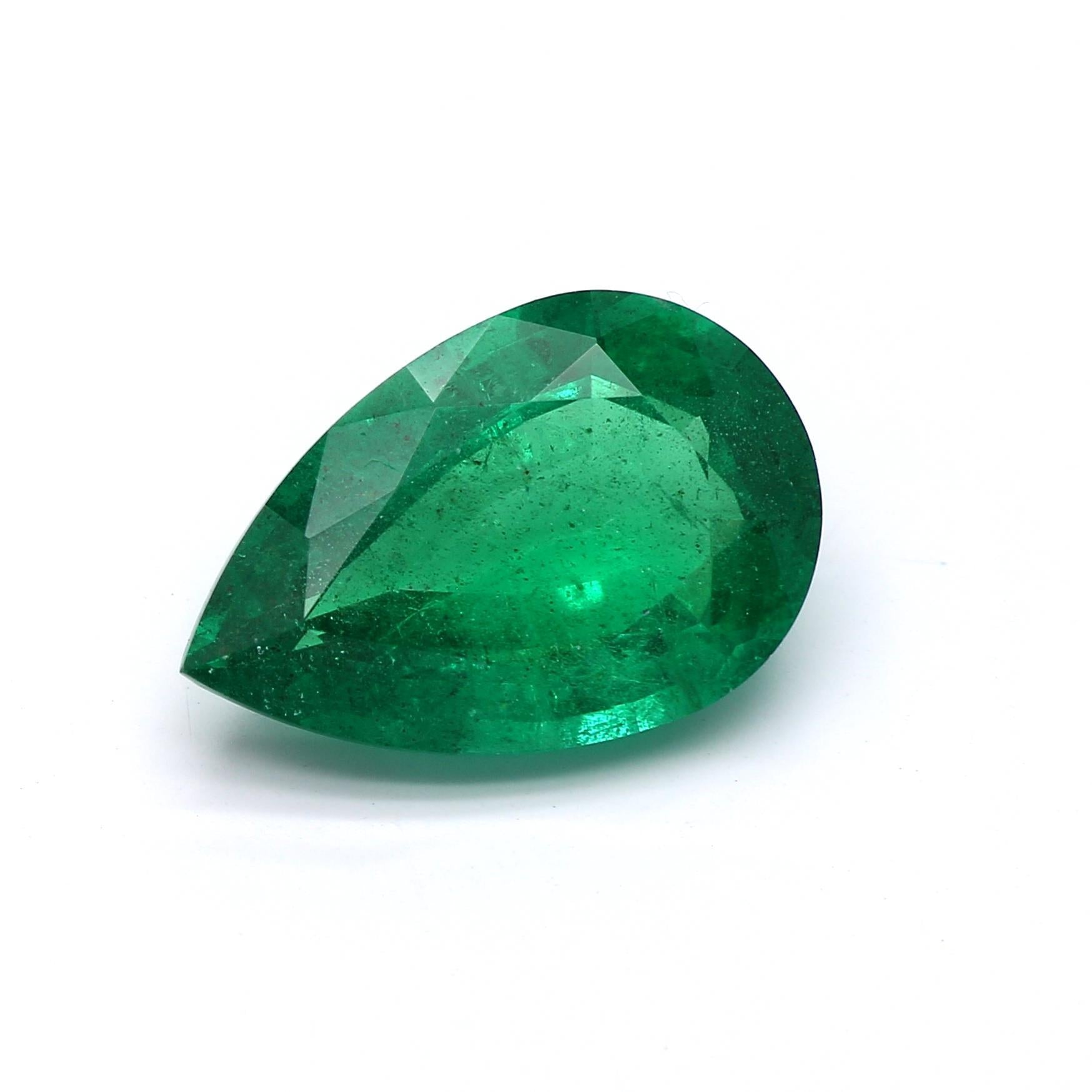 2.91 ct. Pear Shape Emerald ICA Minor