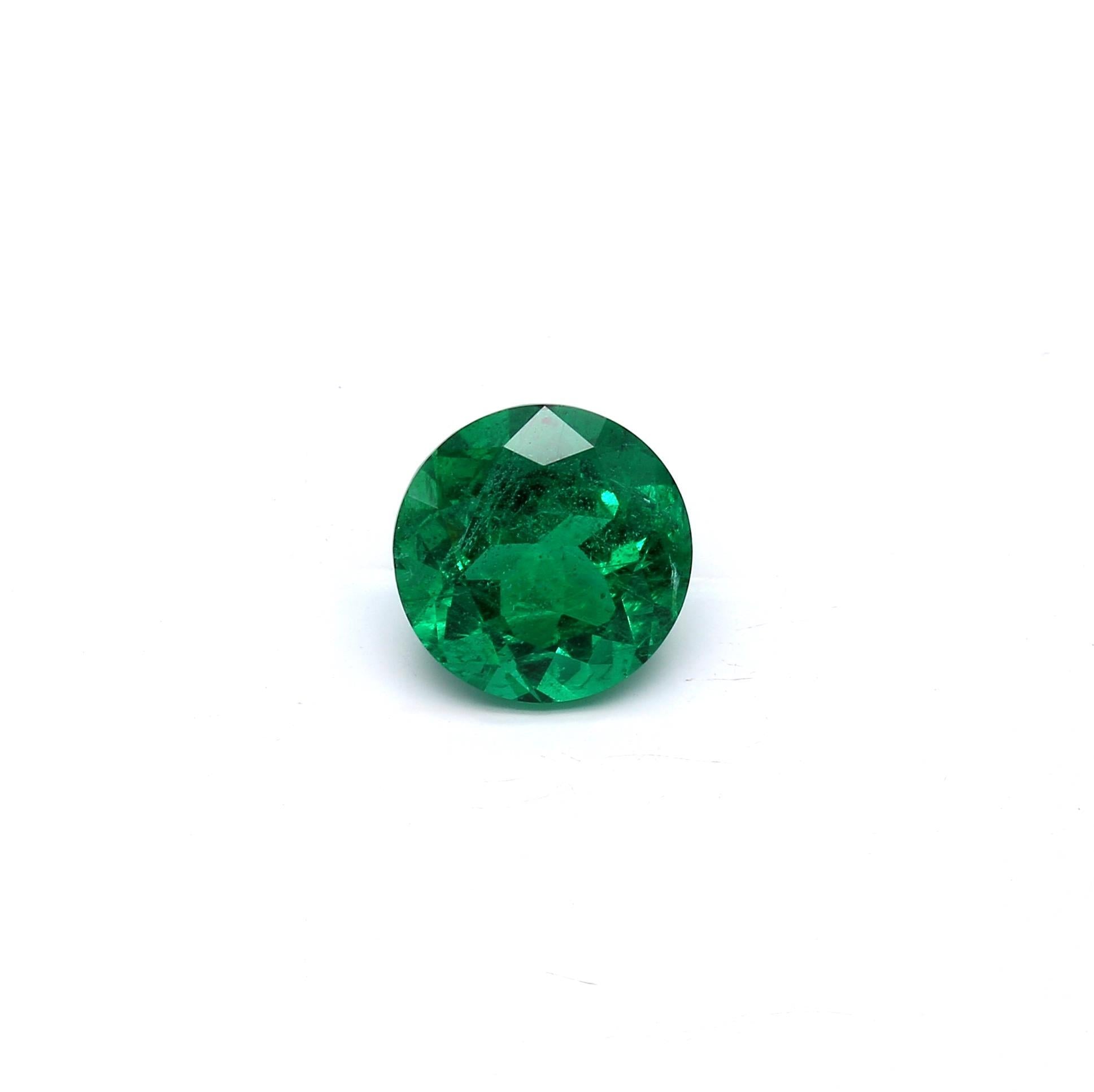 2.11 ct. Round Brilliant Emerald GRS Minor