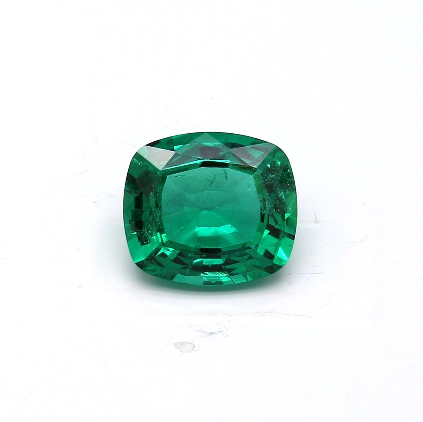 2.22 ct. Cushion Emerald GRS Minor