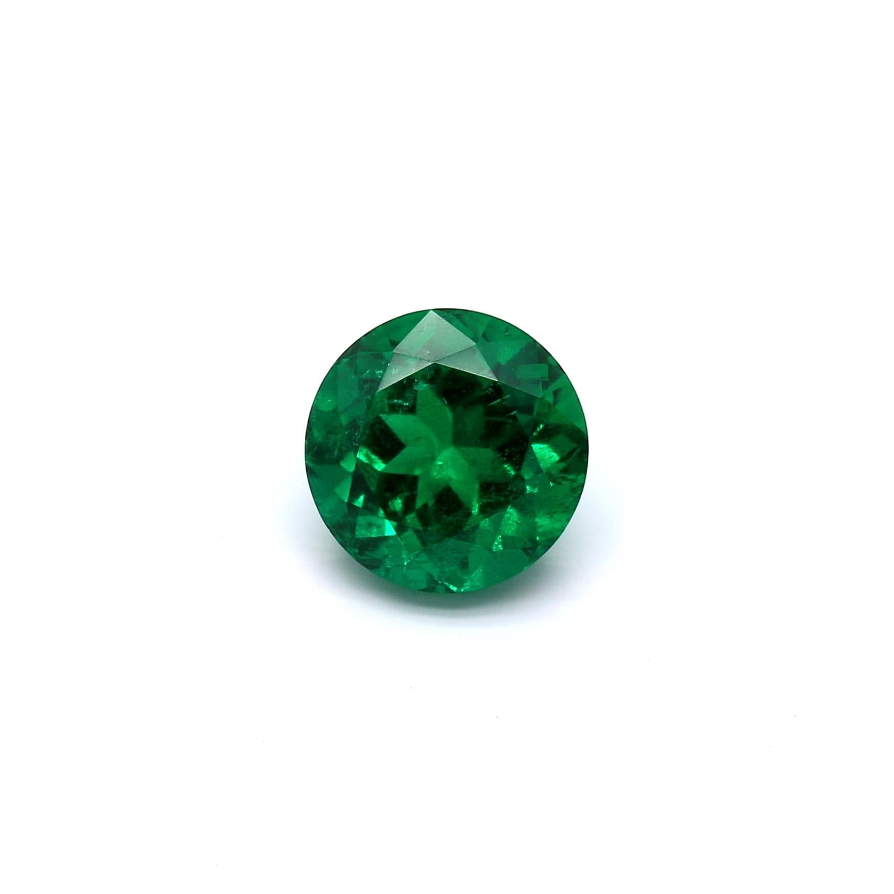 3.34 ct. Round Brilliant Emerald AGL Minor